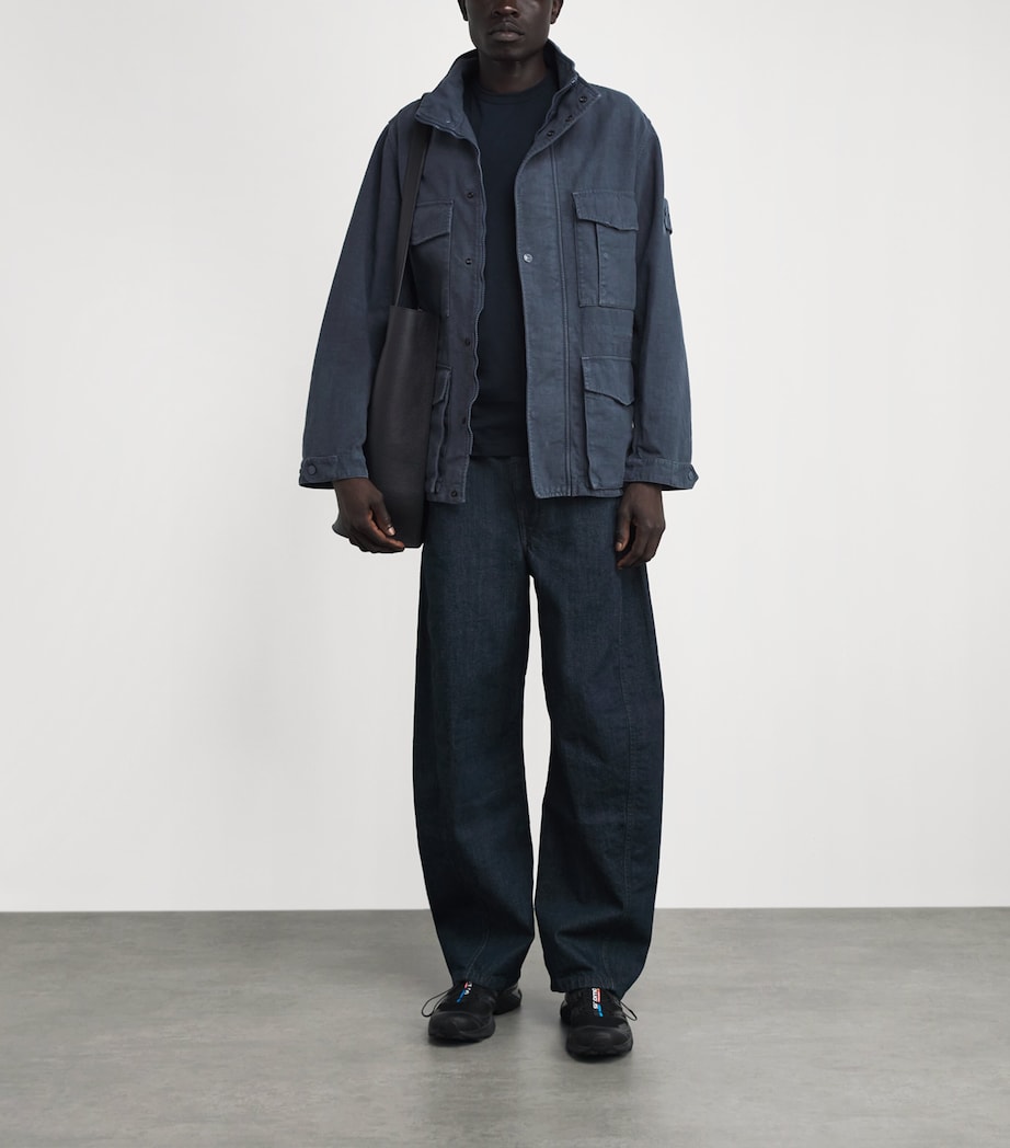 Stone Island Mens Linen-Blend Ghost Field Jacket Image 2