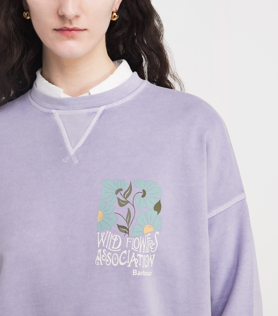 Barbour Womens Cotton Selena Sweatshirt Heather Mist Image 3