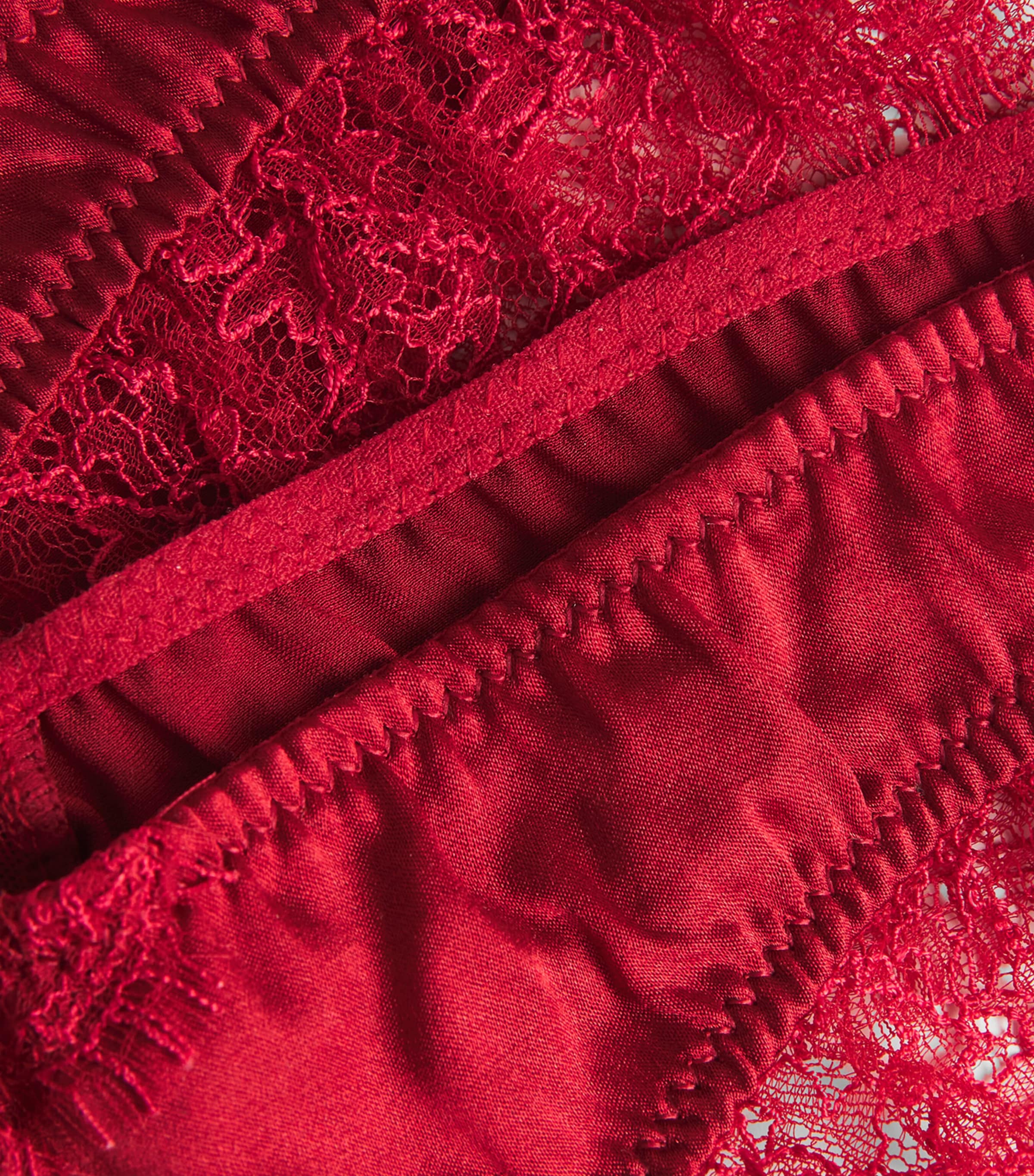 Stretch-Silk Lace Thong RED 600 Image 4