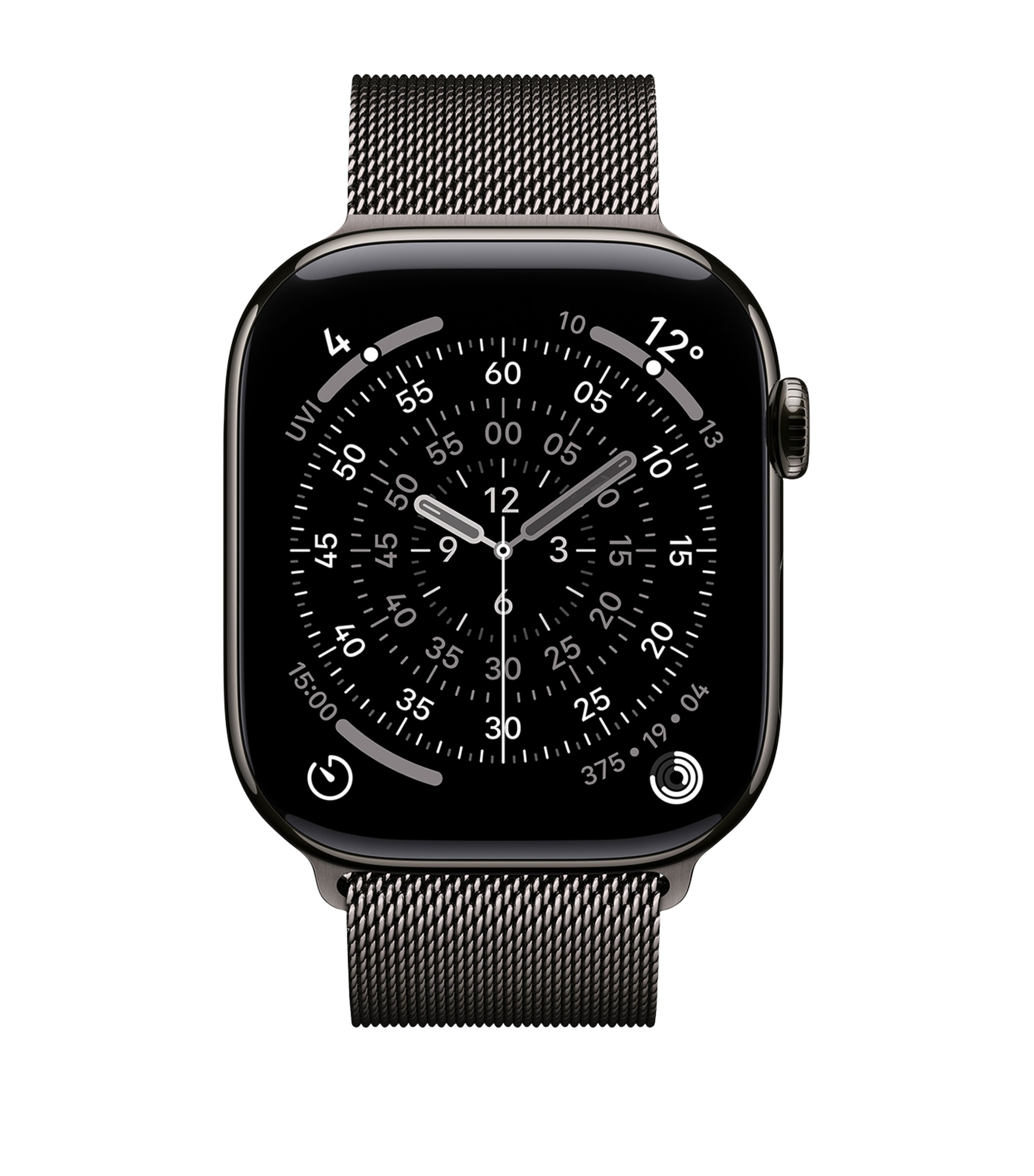 Apple Watch Series 11 - Titanium with Slate Milanese Loop, 46mm, Medium/Large SLATE Image 1