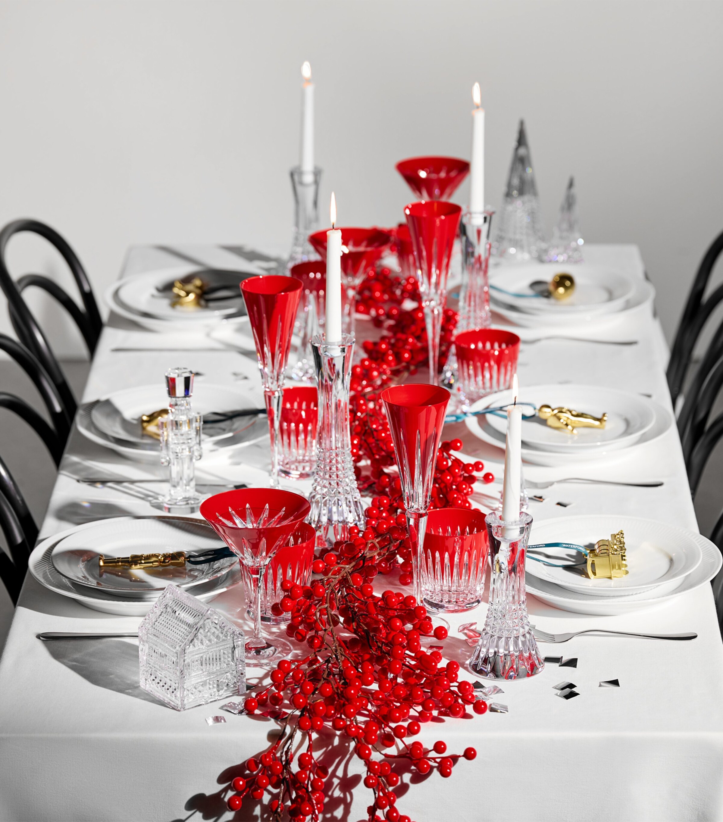 Set of 2 Crystal Firework Shot Glasses (56ml) RED Image 7