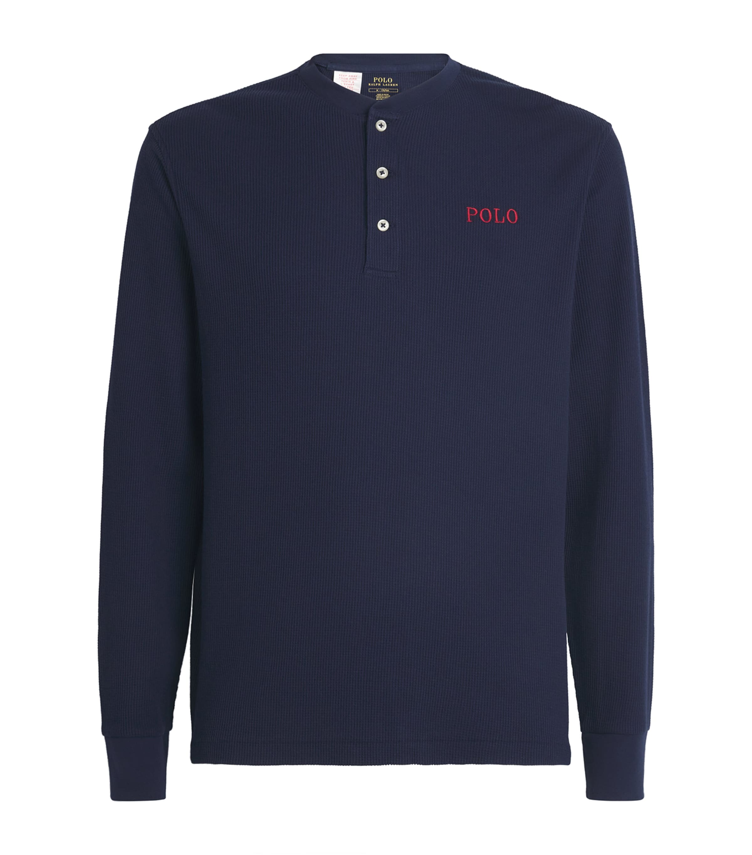 Polo Ralph Lauren Cotton-Blend Henley T-Shirt Cruise Navy Image 1