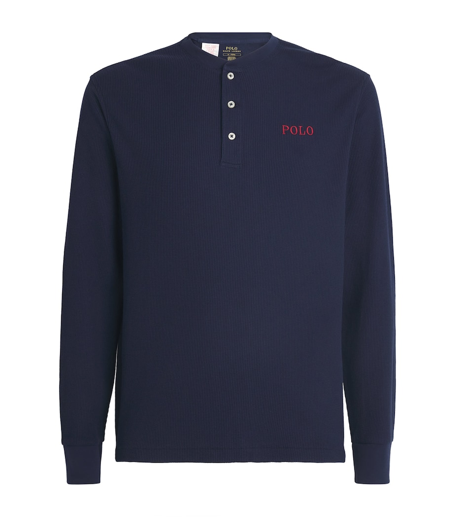 Polo Ralph Lauren Cotton-Blend Henley T-Shirt Cruise Navy Image 1