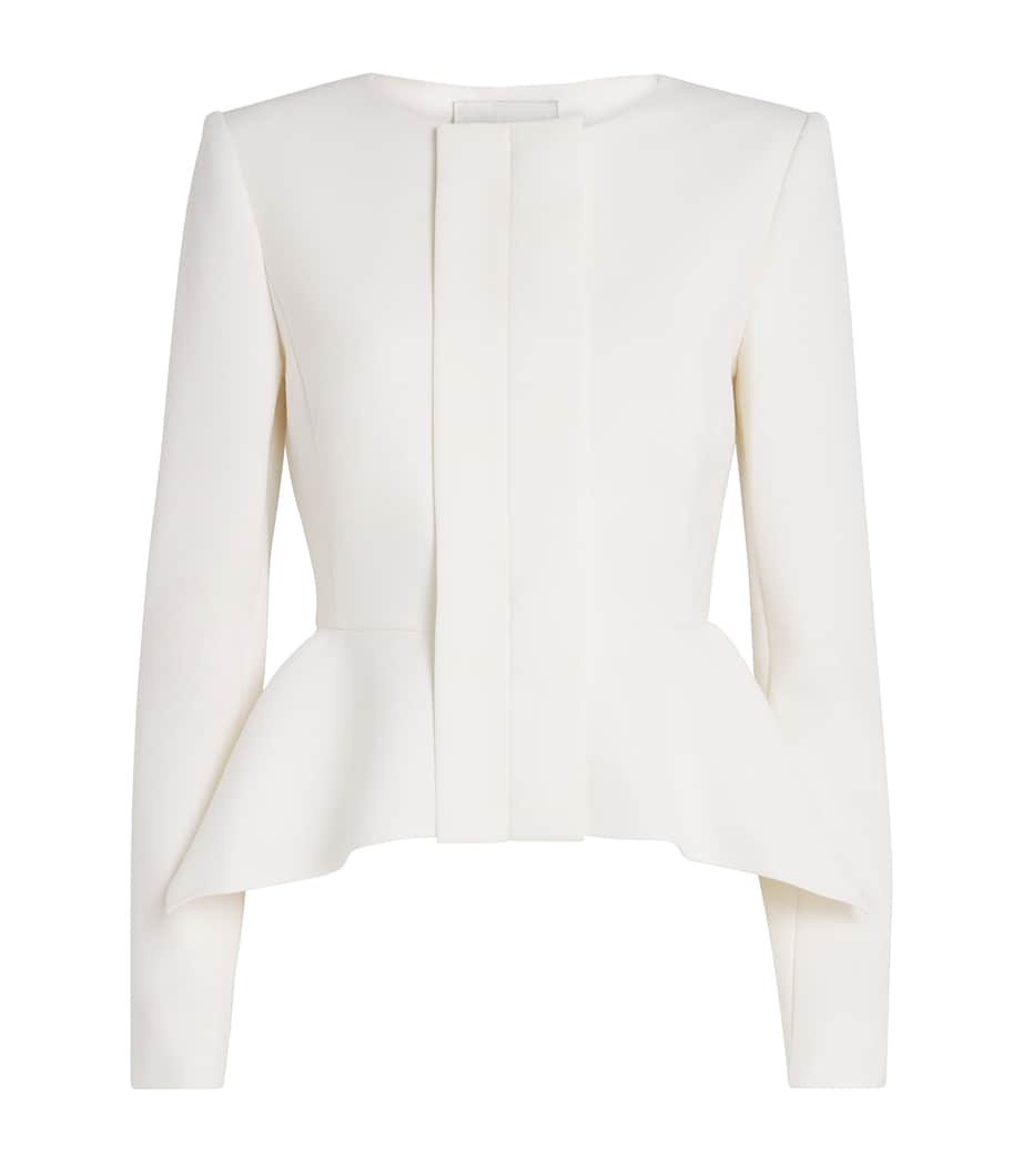 Crepe Peplum Jacket CREAM Image 1