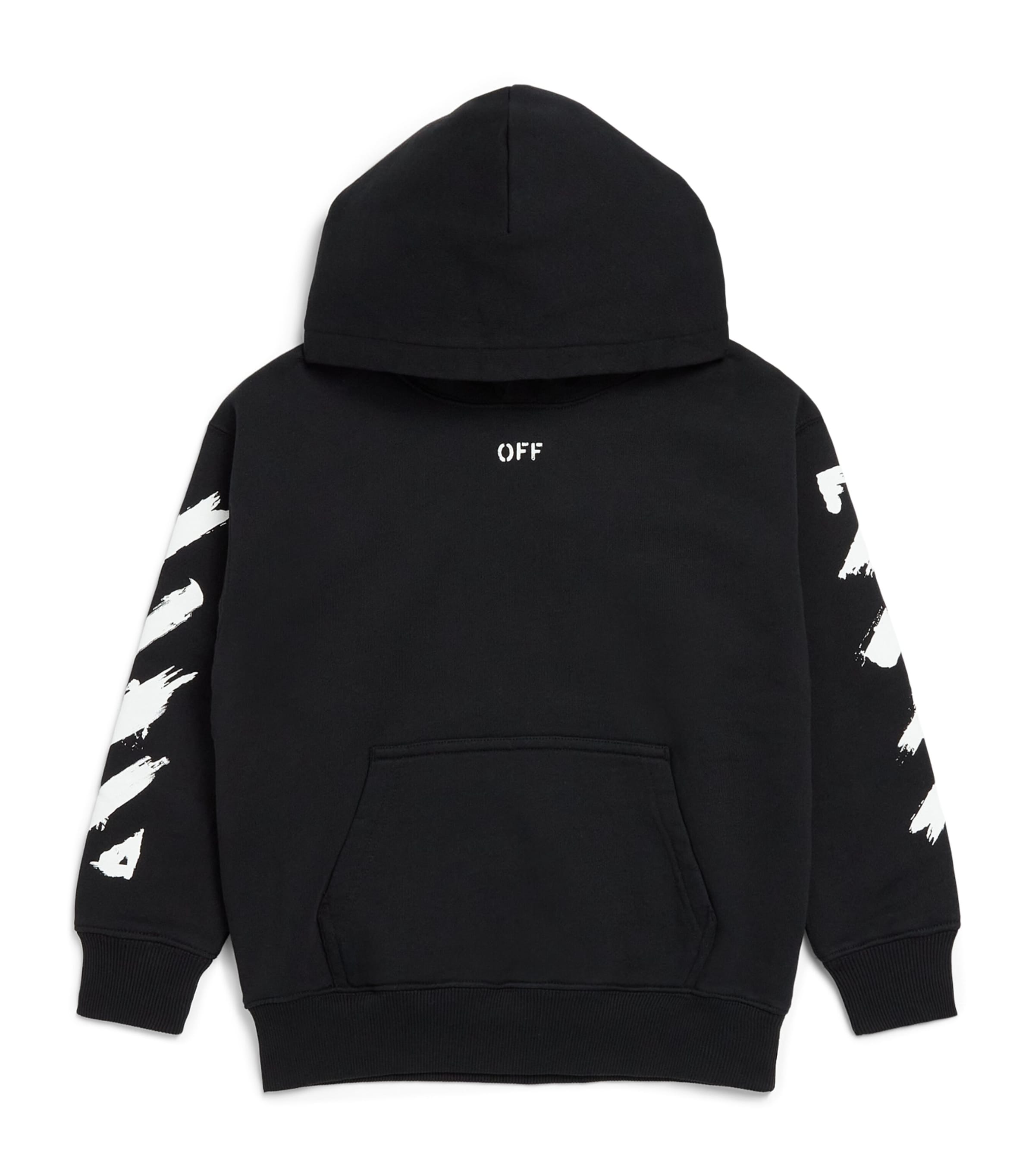 Off-White Kids Diagonal Print Hoodie (4-12+ Years) Black Image 1