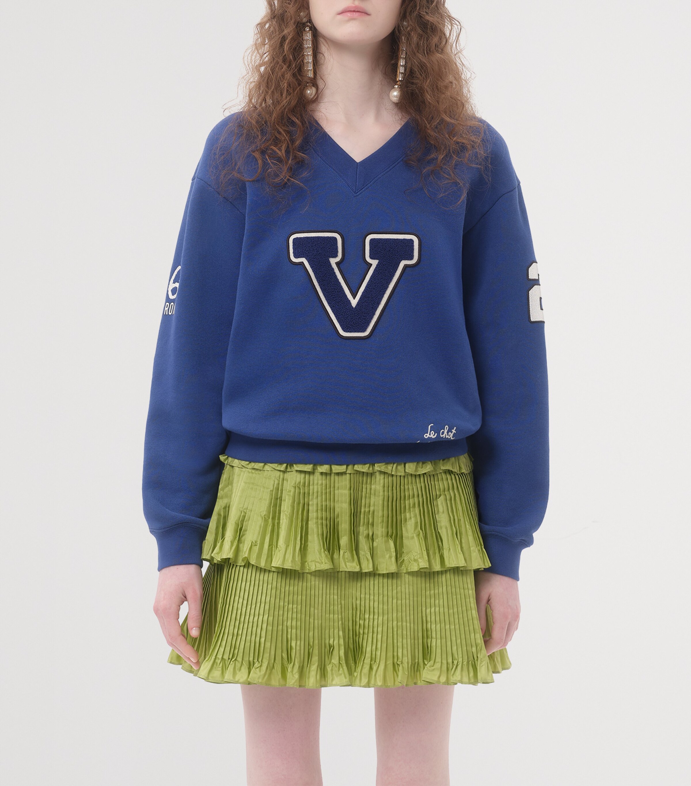 Valentino Womens Cotton Varsity Sweatshirt Image 3