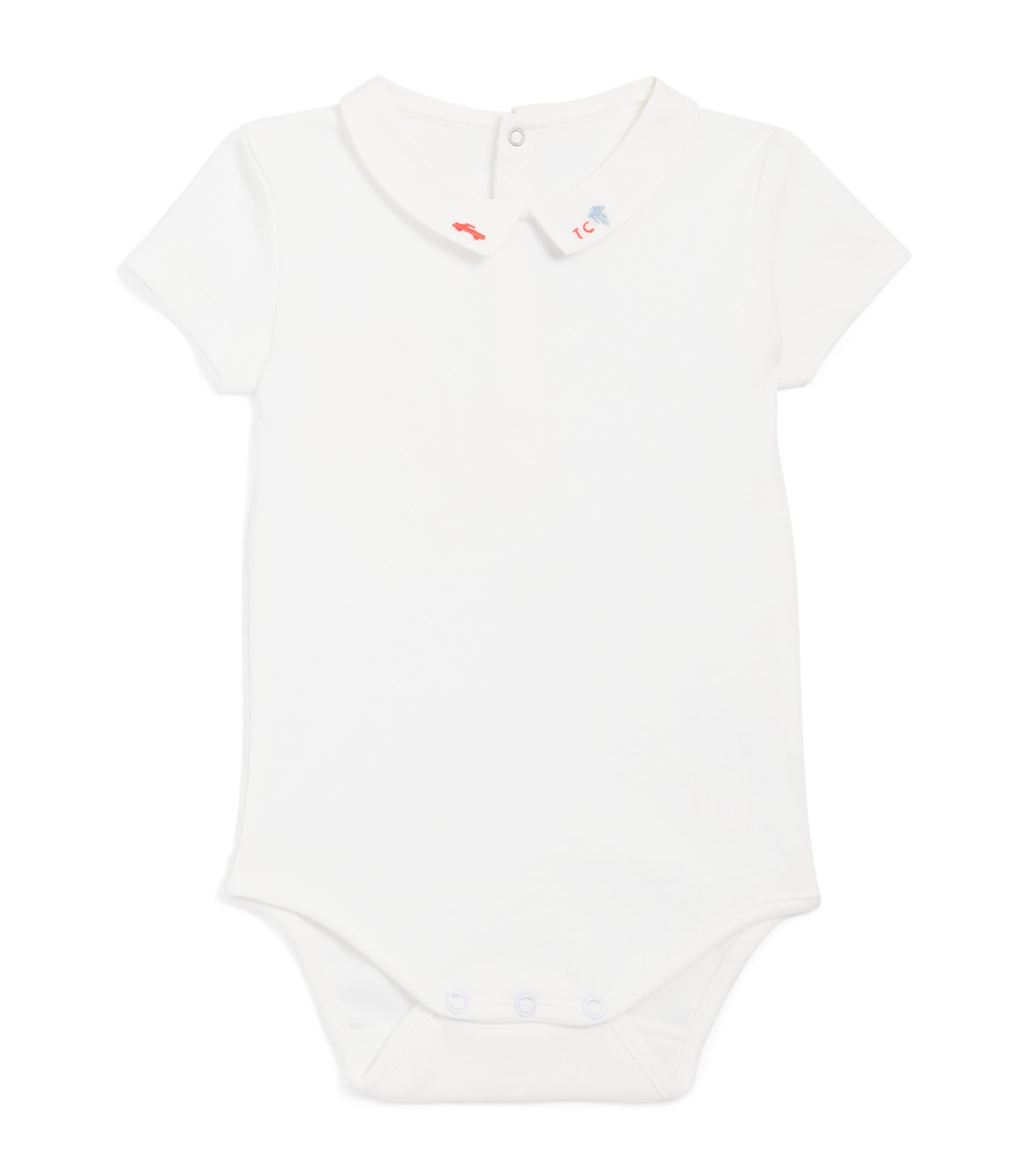 Tartine Et Chocolat Embroidered-collar All-in-one In Orange