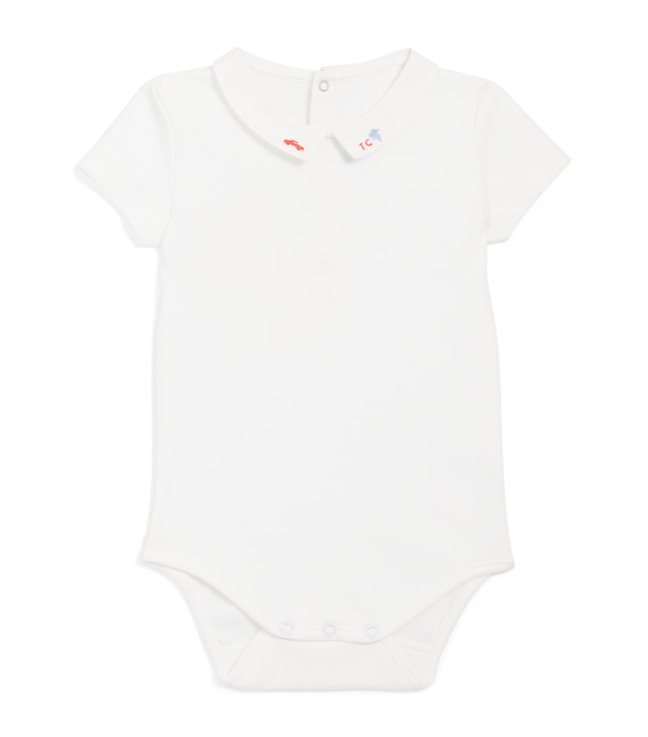 Embroidered-Collar All-In-One (3 Months-3 Years) SPICY ORANGE Image 1