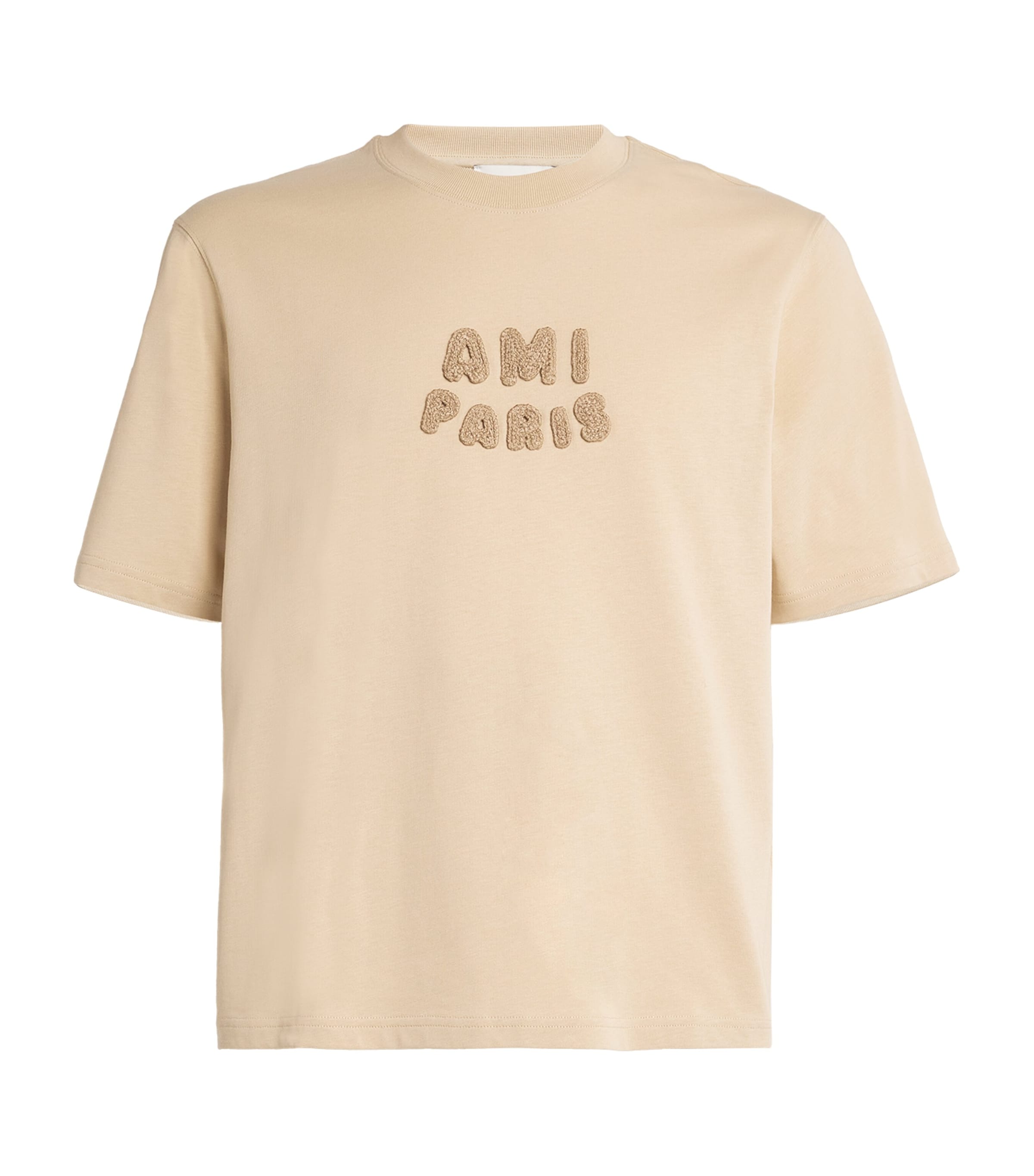 AMI Paris Mens Organic Cotton Logo T-Shirt Ginger Image 1