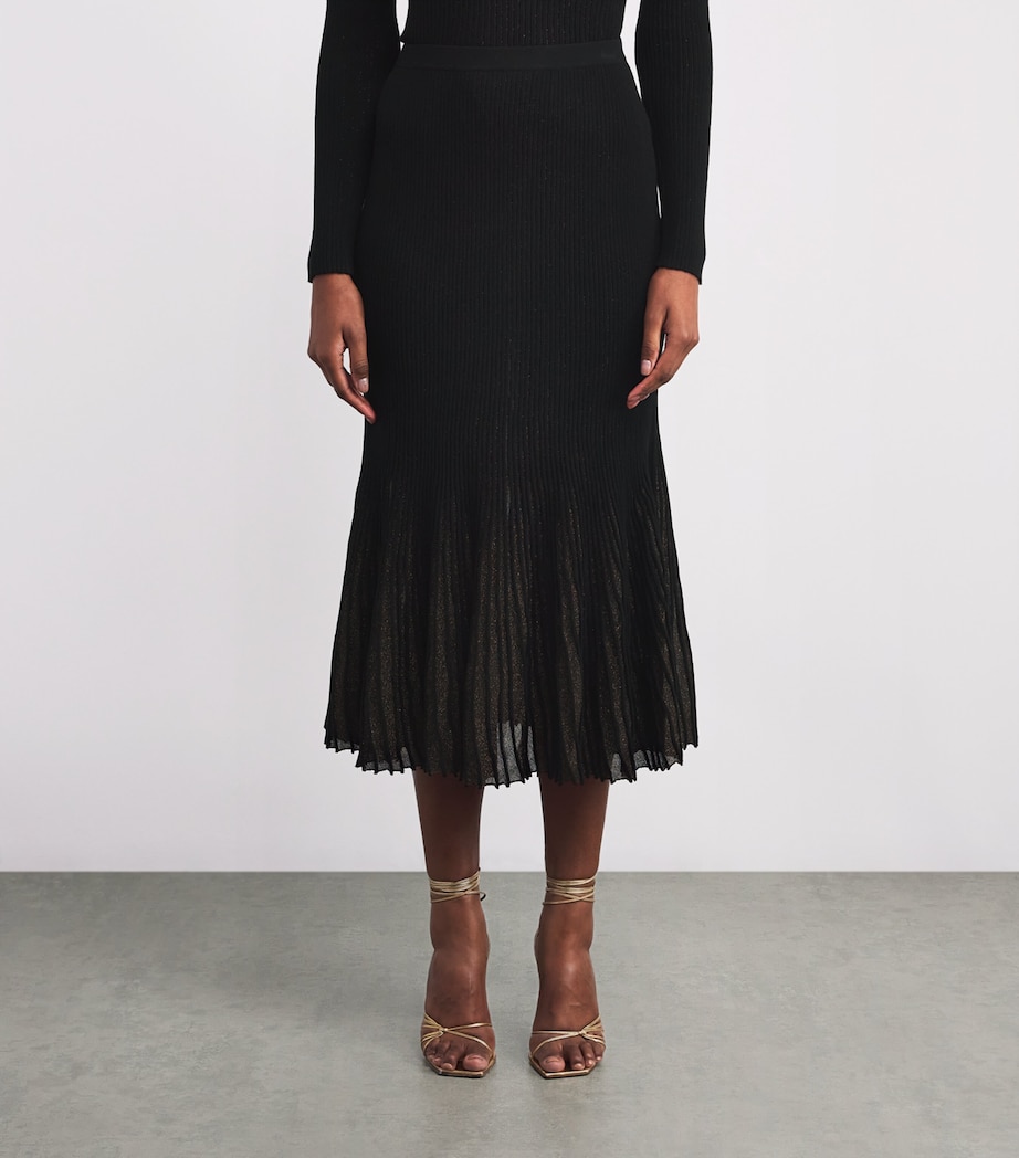 Pleated Vera Midi Skirt NOIR Image 3
