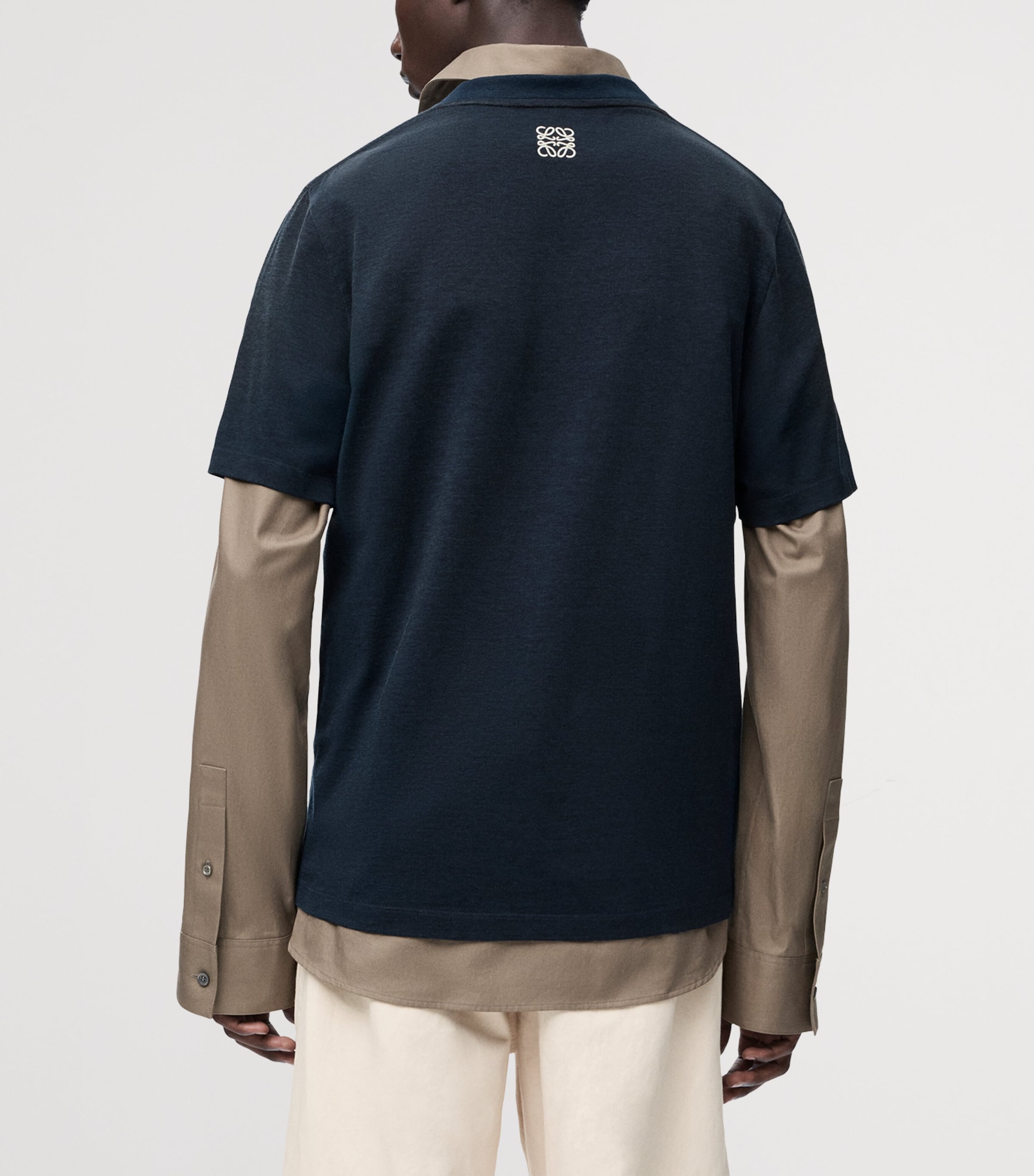 Cotton-Blend Anagram T-Shirt NAVY BLUE Image 4