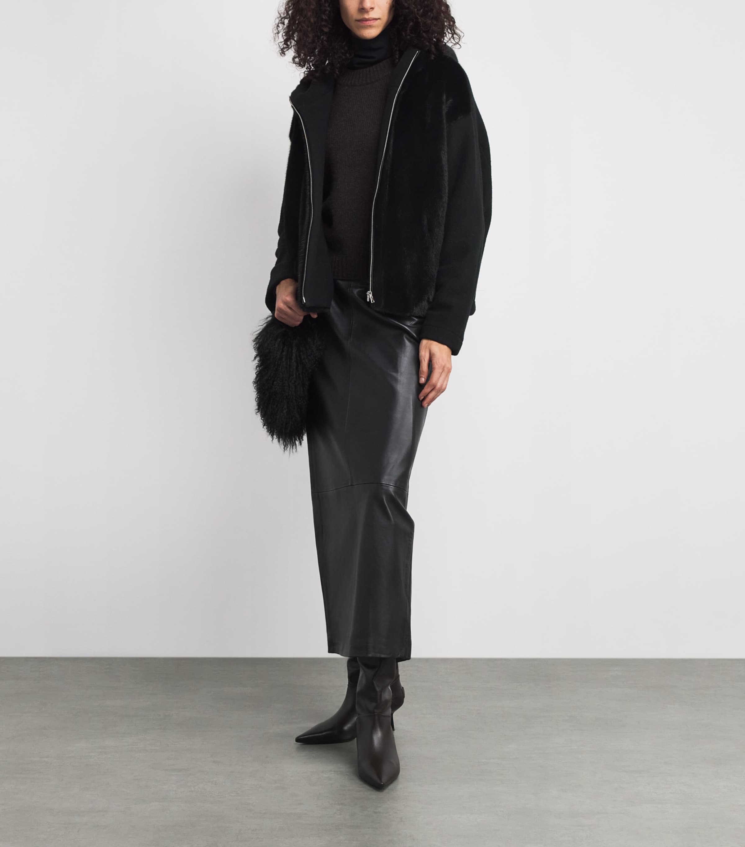 Mink-Wool-Silk Zip-Up Hoodie C99 Image 2