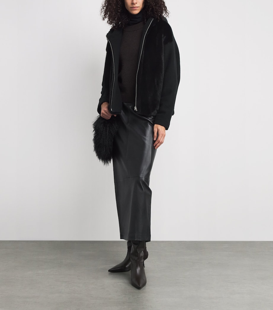 Mink-Wool-Silk Zip-Up Hoodie C99 Image 2