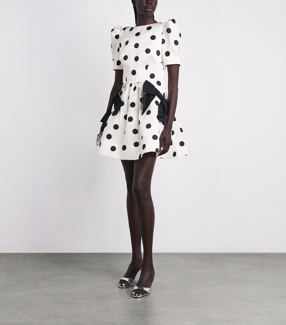 Rebecca Vallance Womens Satin Polka Dot Bacio Mini Dress Spot Cream Base Image 2