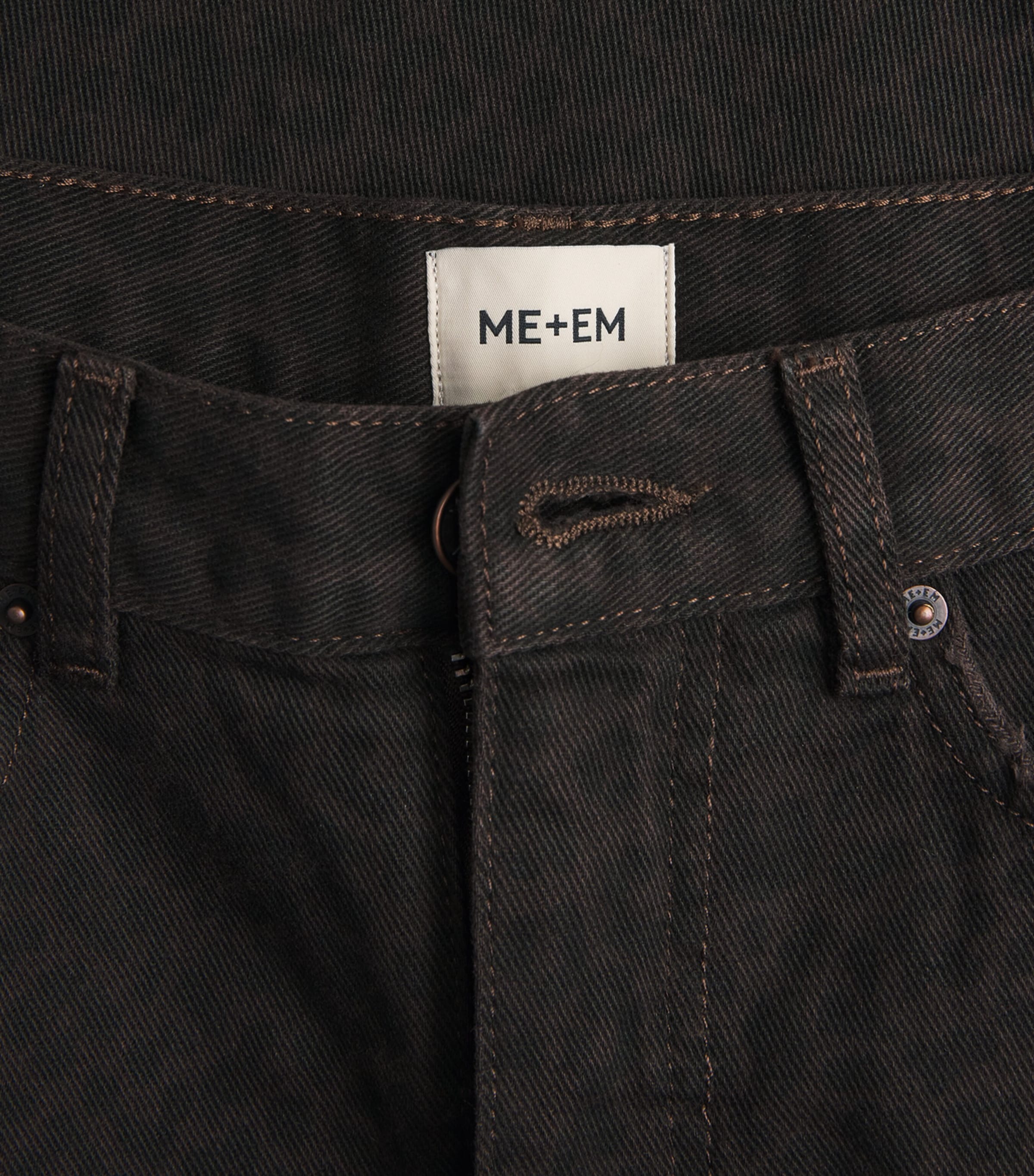 ME+EM Womens Leopard Engineered Barrel Jeans Brown Multi Image 6