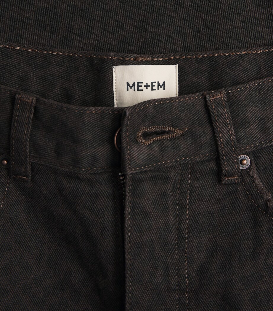 ME+EM Womens Leopard Engineered Barrel Jeans Brown Multi Image 6