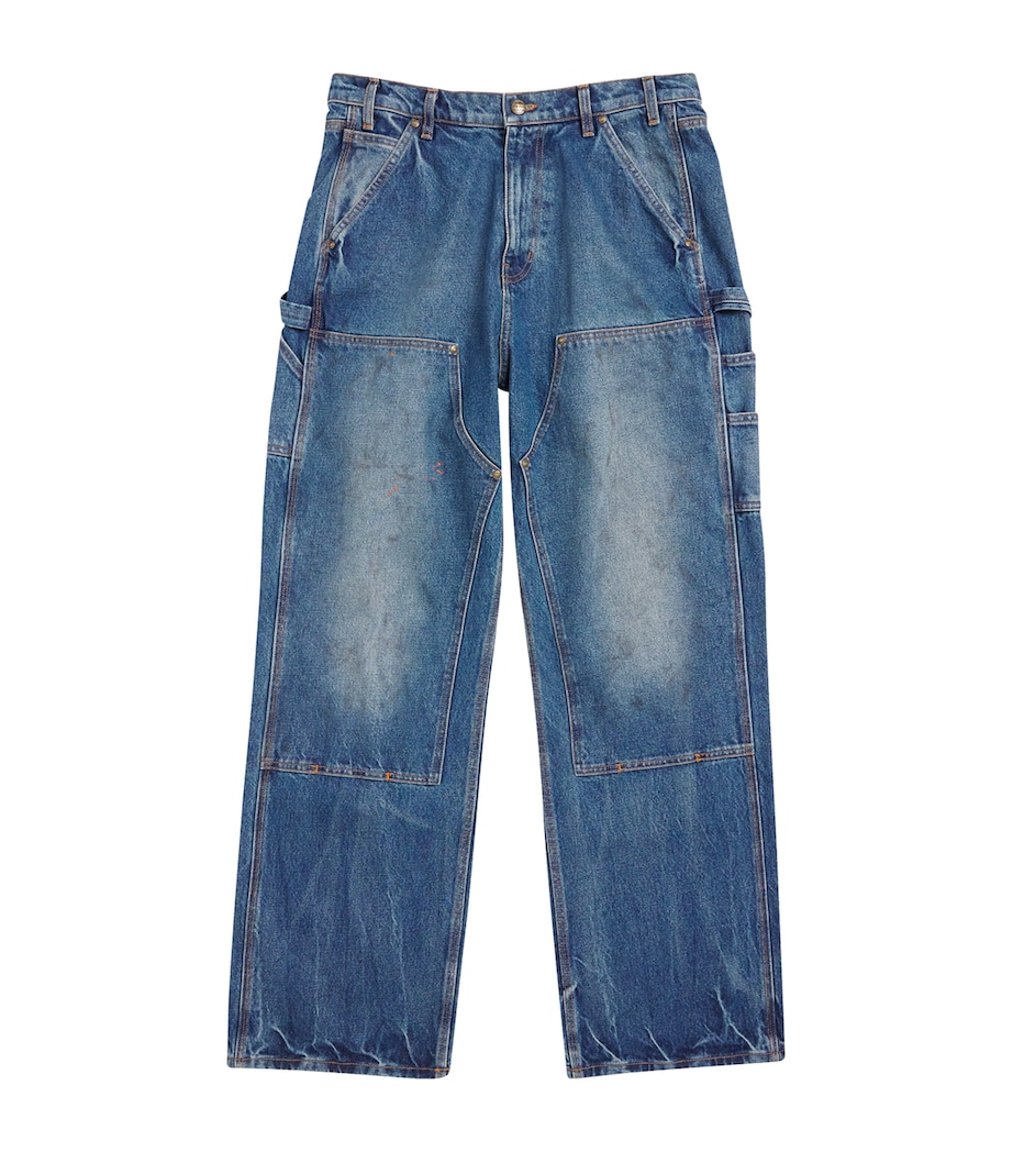 Stonewash Double-Knee Wide-Leg Jeans DENIM Image 1