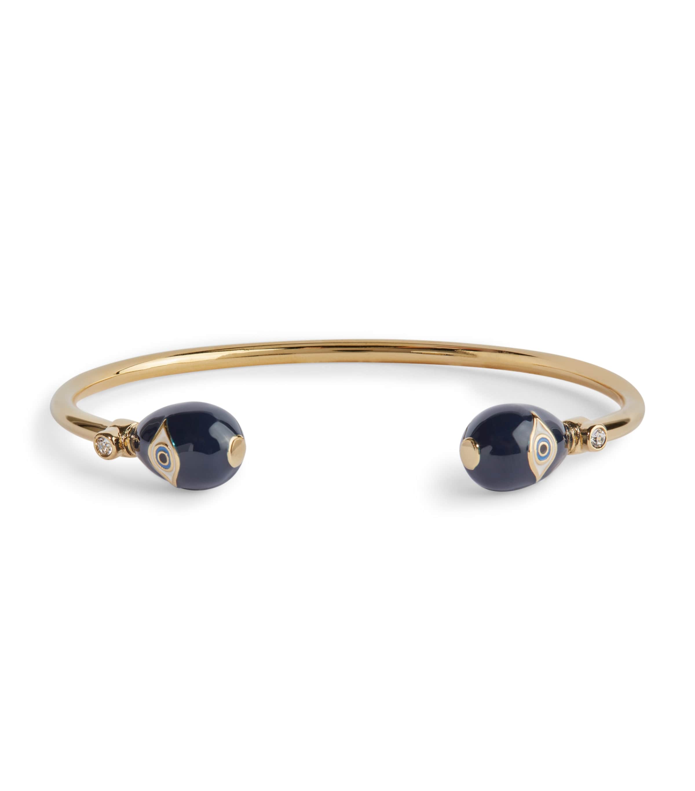 Evil Eye Torque Bangle BLUE/GOLD Image 1