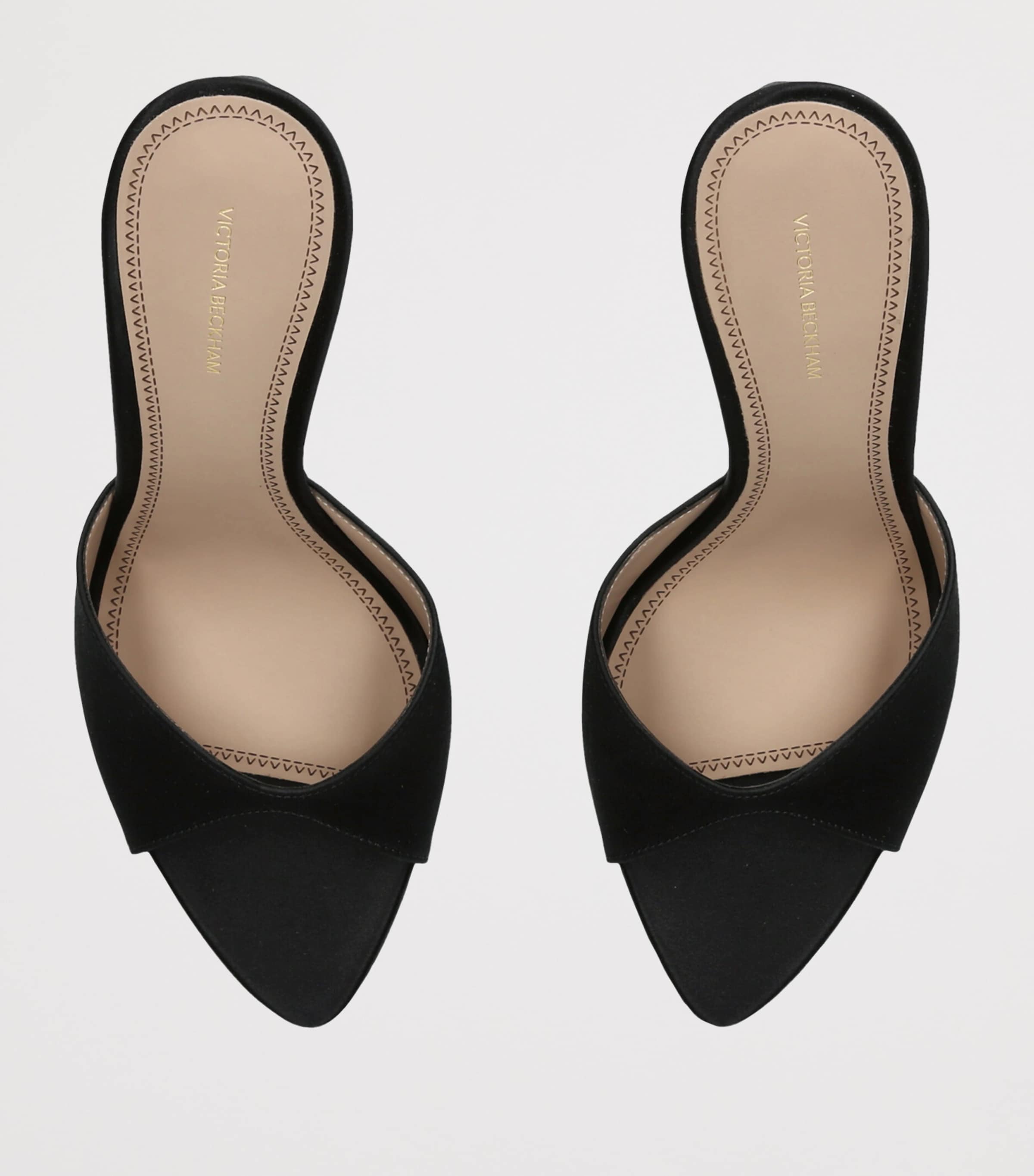 Victoria Beckham Satin Harlow Heeled Mules 100 Black Image 3