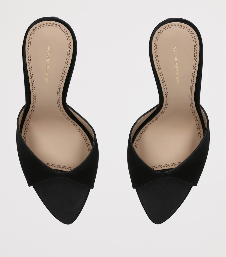 Victoria Beckham Satin Harlow Heeled Mules 100 Black Image 3