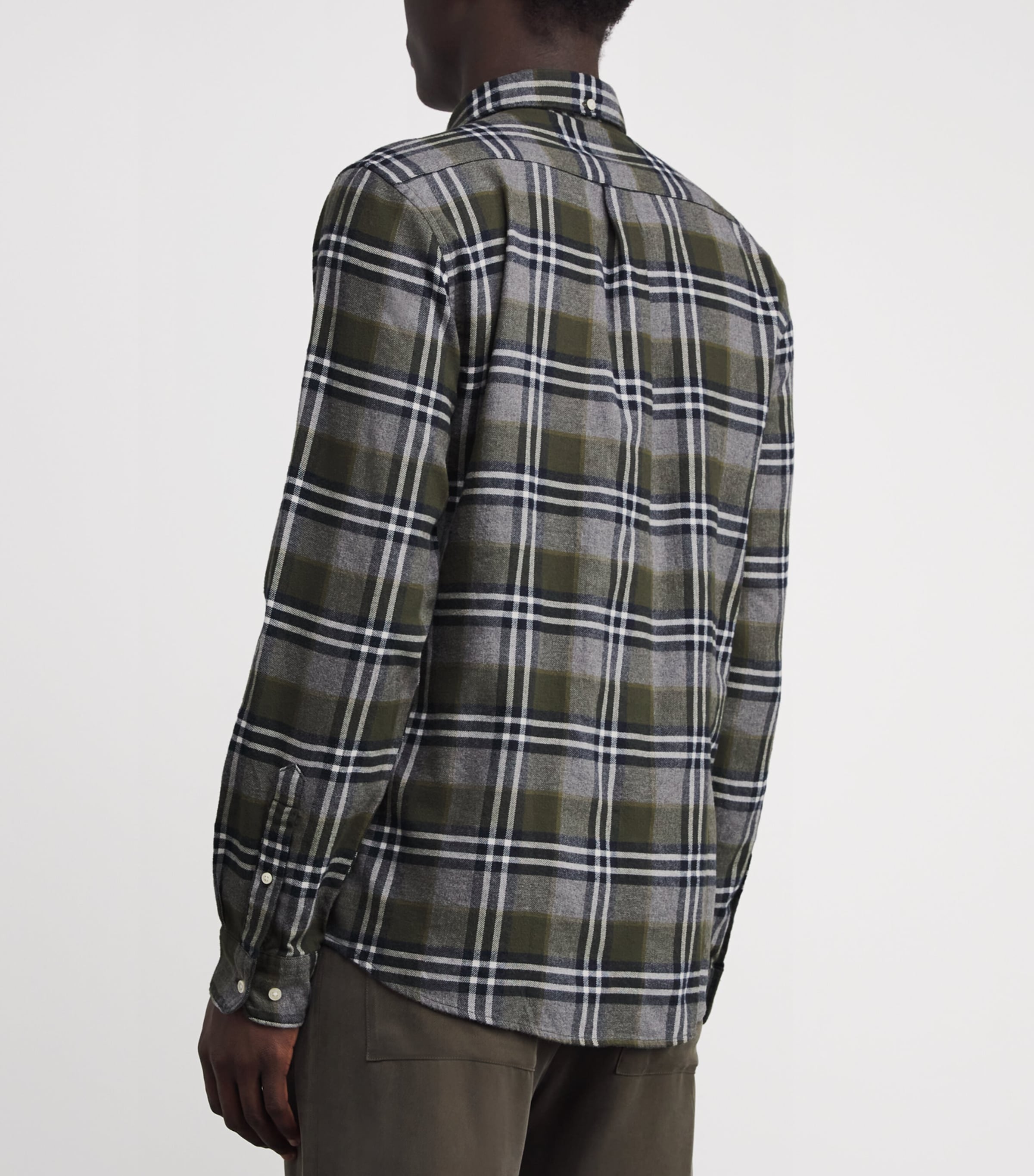 Cotton Fallbay Tailored Shirt GY51 MID GREY MARL Image 4