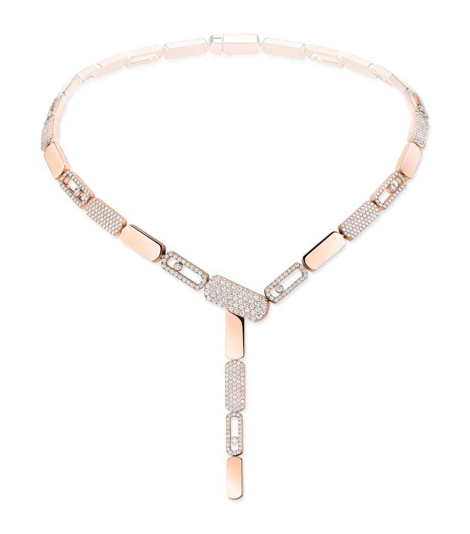 Messika Imperial Move Pink Gold and Diamond Tie Necklace White Gold Image 1