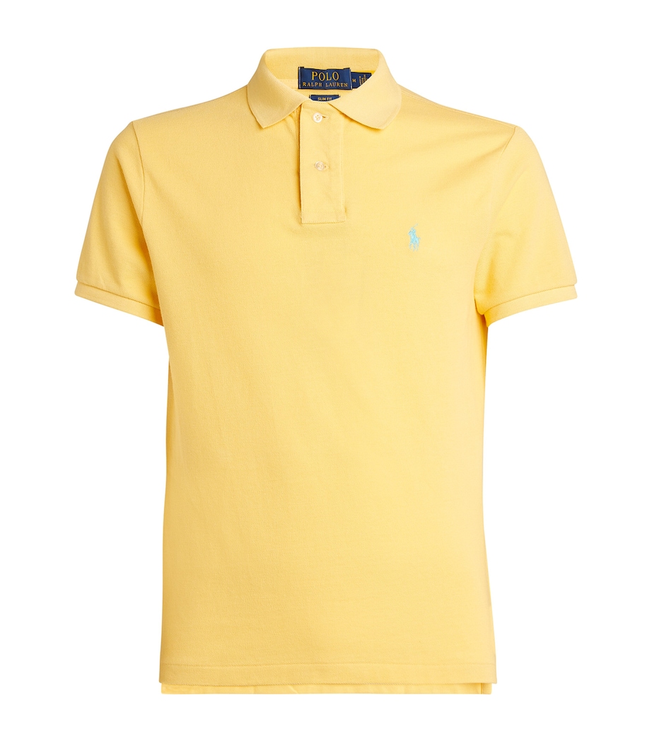 Cotton Mesh Slim-Fit Polo Shirt YELLOW Image 2