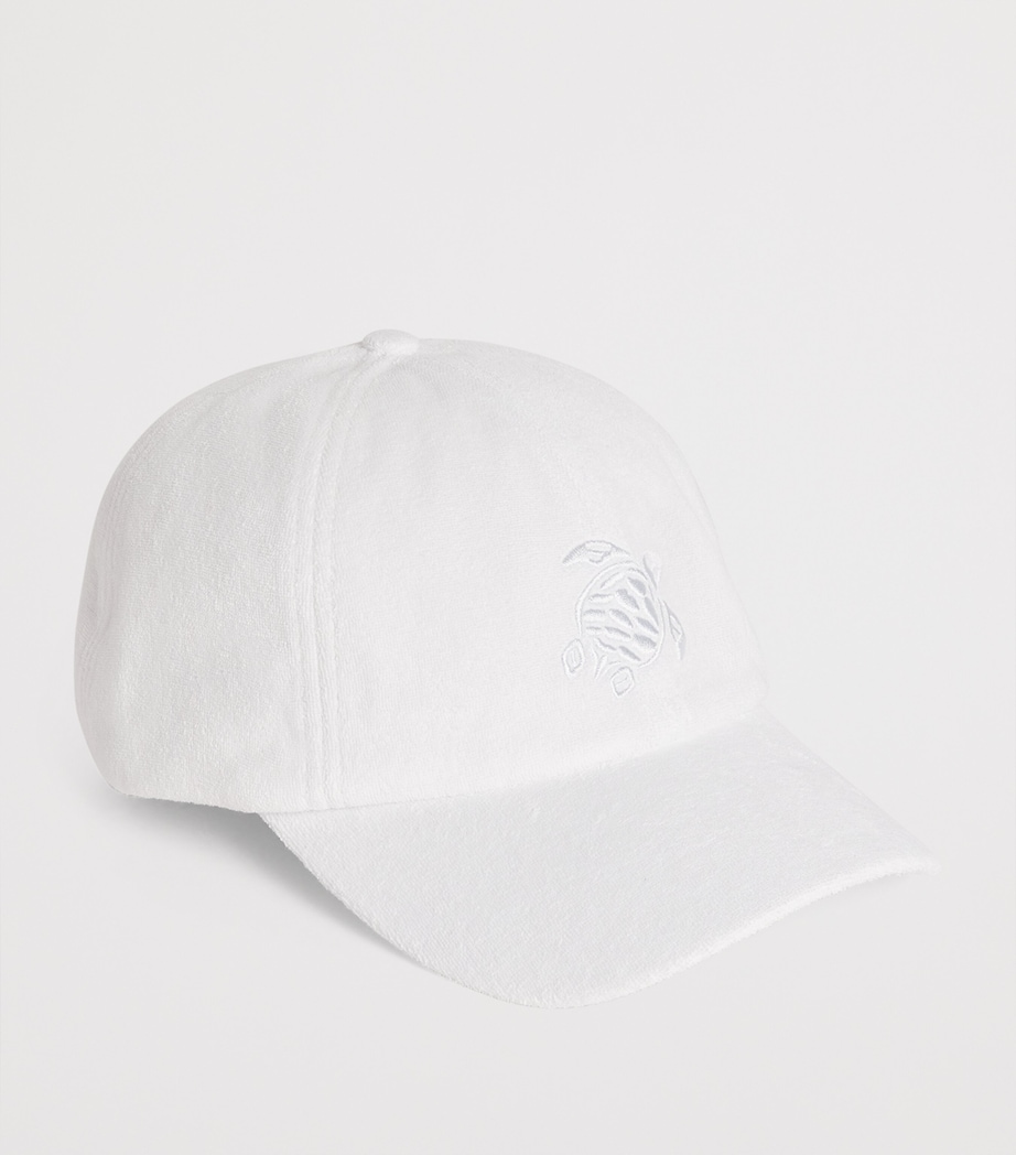 Terry Embroidered Logo Baseball Cap 010-WHITE Image 2