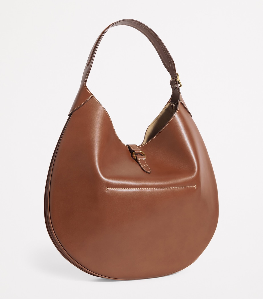Polo Ralph Lauren Large Leather Polo ID Shoulder Bag Brown Image 3