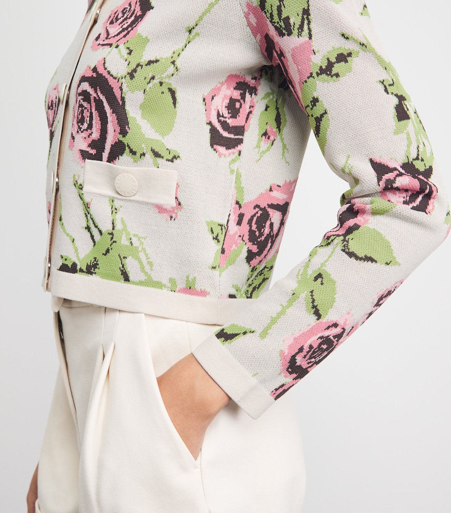 L'Agence Womens Floral Osiris Cardigan Emr Ecr/mv Rmntc Rse Image 3
