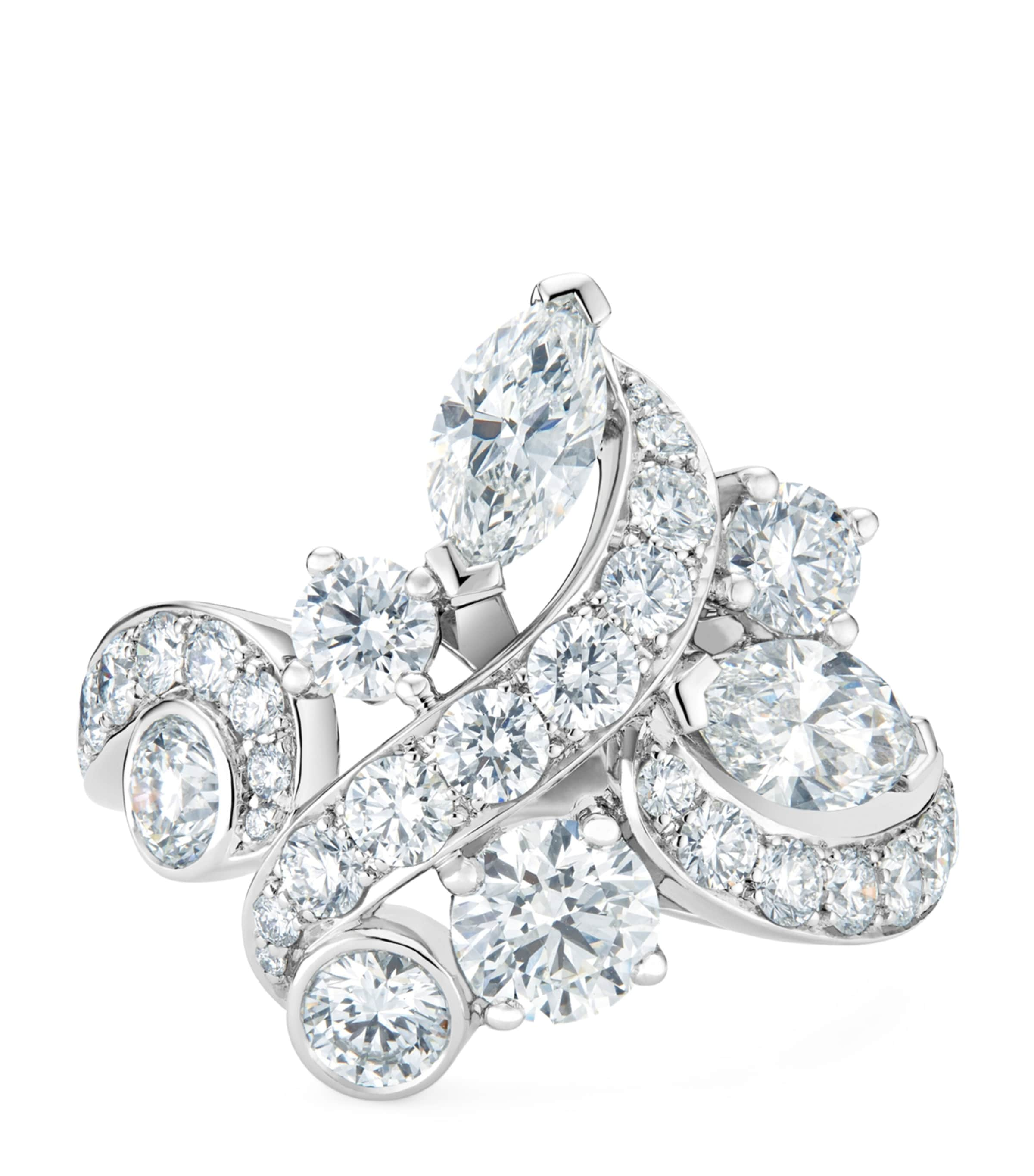 Shop De Beers White Gold And Diamond Adonis Rose Ring