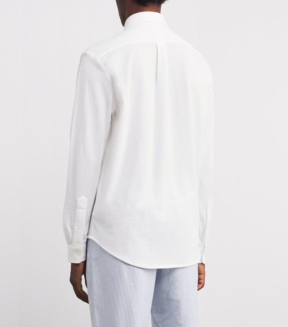 Cotton Mesh Oxford Shirt WHITE Image 4