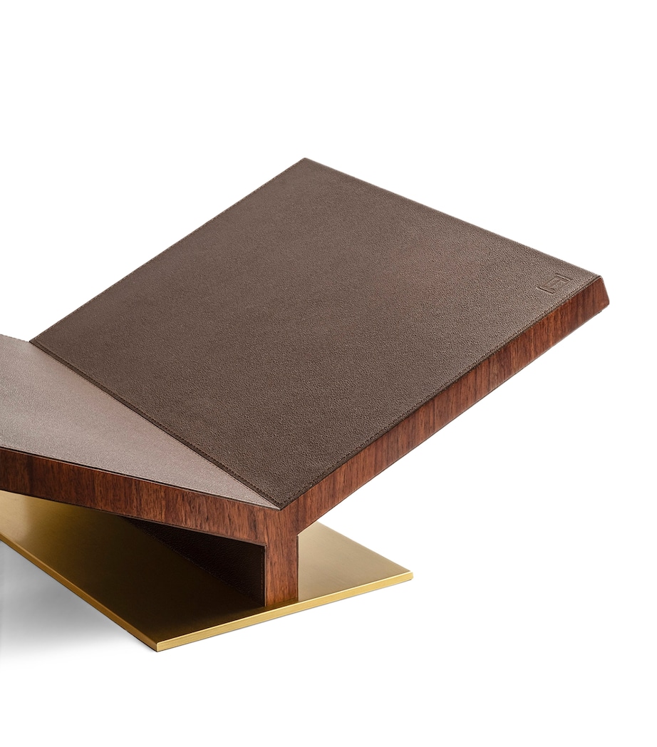 Walnut-Leather Ultimate Collector Bookstand DARK BROWN Image 3