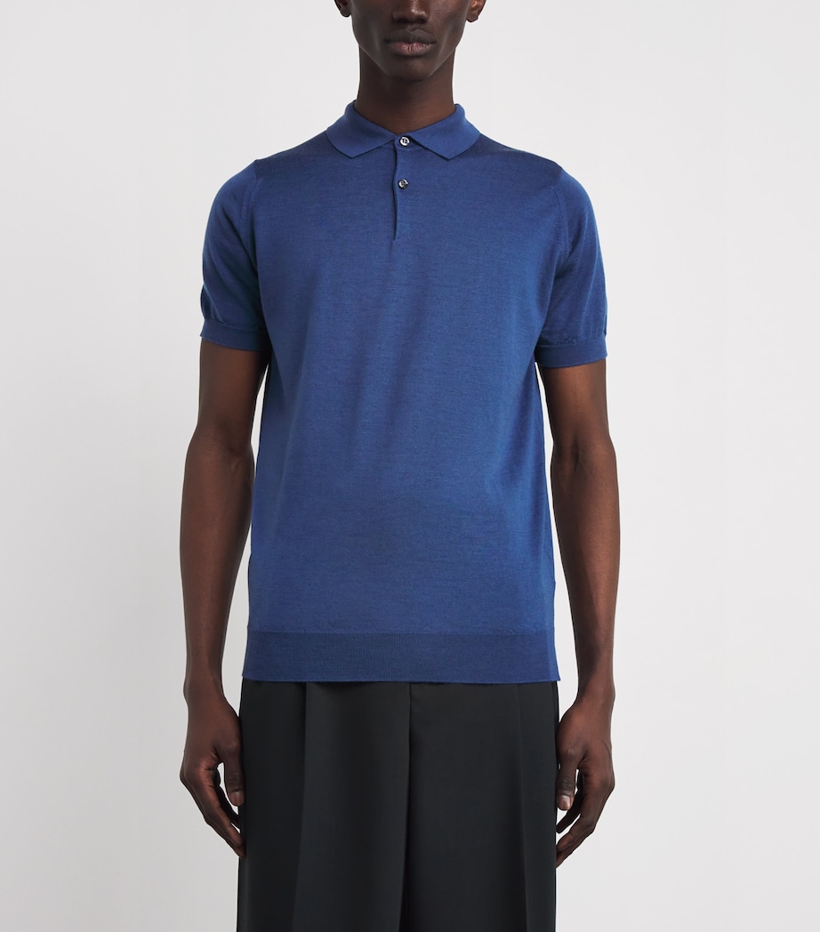 Merino Wool Payton Polo Shirt CHARLES BLUE Image 3