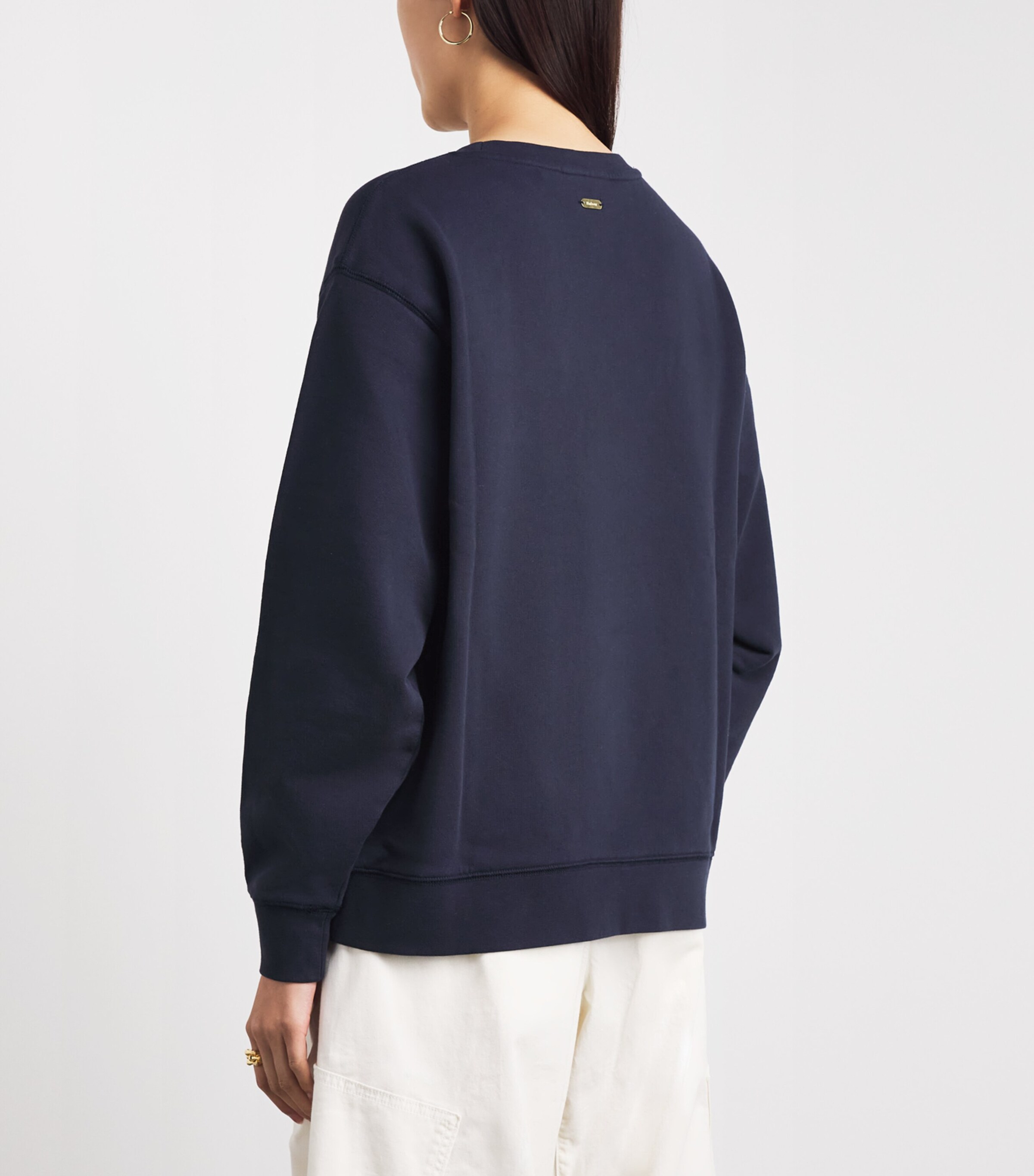 Barbour Cotton Hartland Sweatshirt Dark Navy Image 5