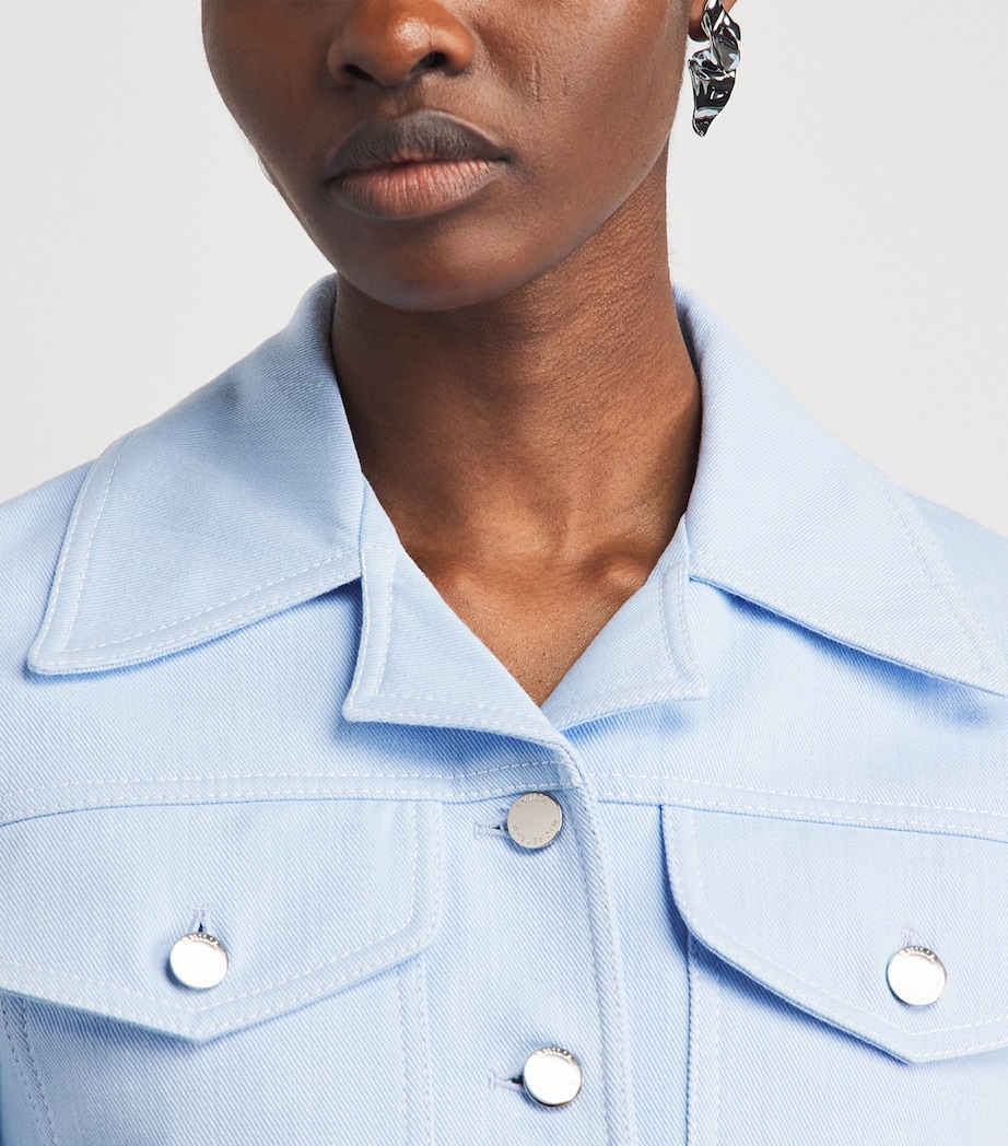 Emilia Wickstead Womens Cropped Nics Denim Jacket Icy Blue Image 3