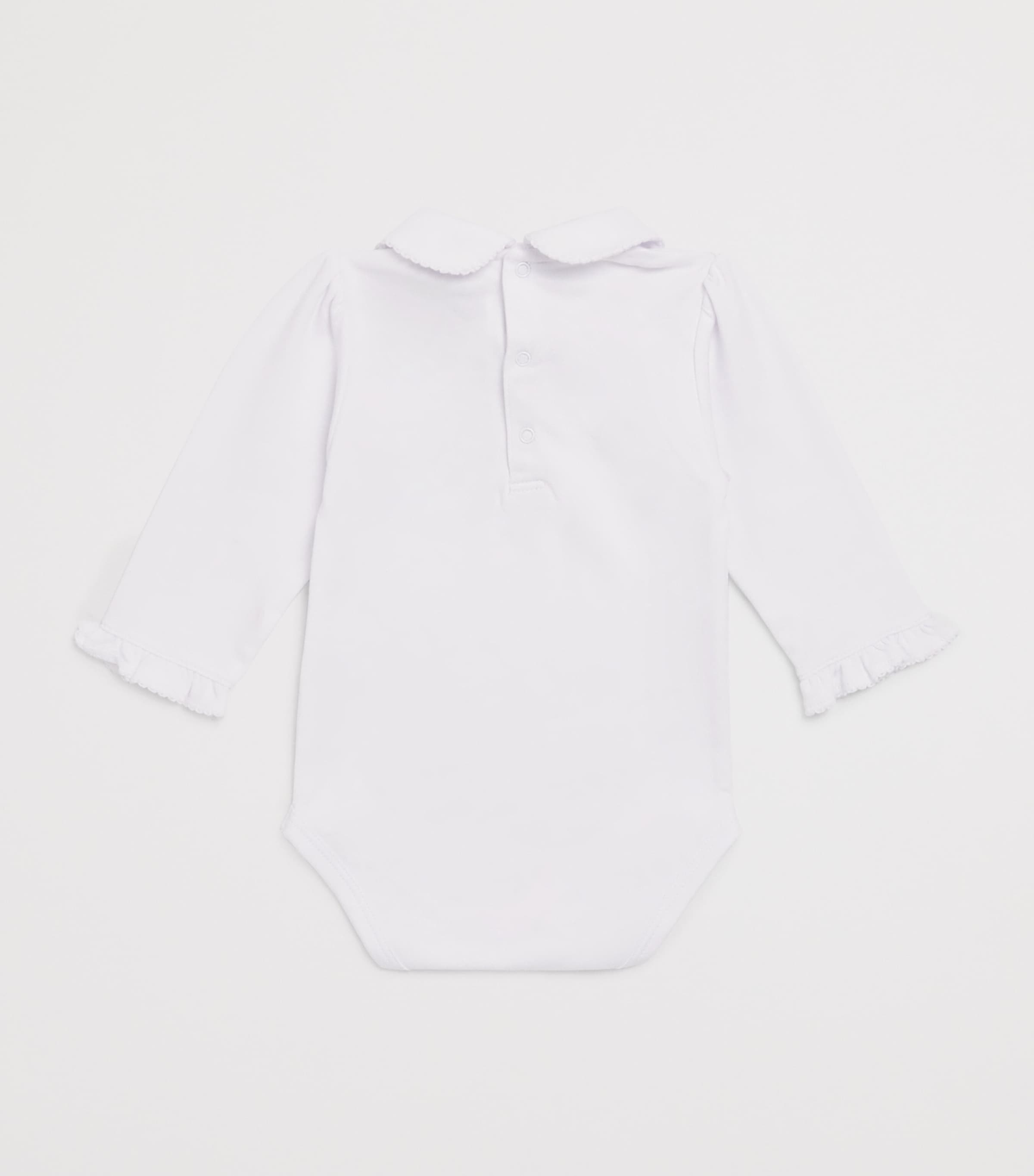 Pima Cotton Bouquets Bodysuit (0-18 Months) K191WHITE/LT BLUE Image 2