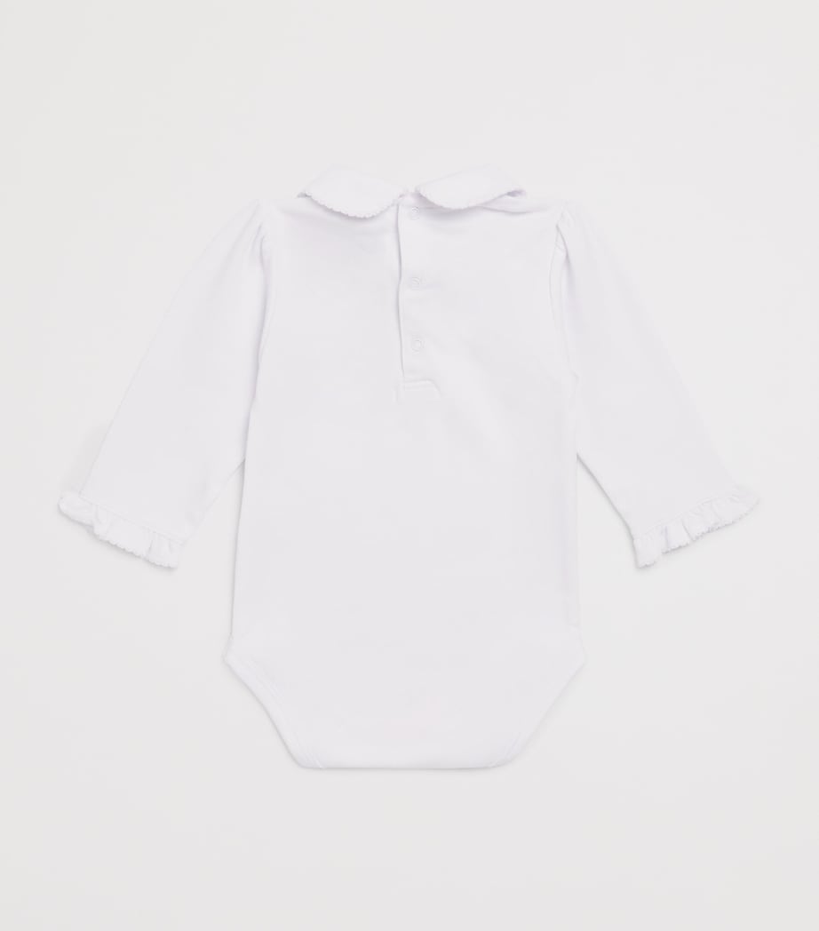 Pima Cotton Bouquets Bodysuit (0-18 Months) K191WHITE/LT BLUE Image 2