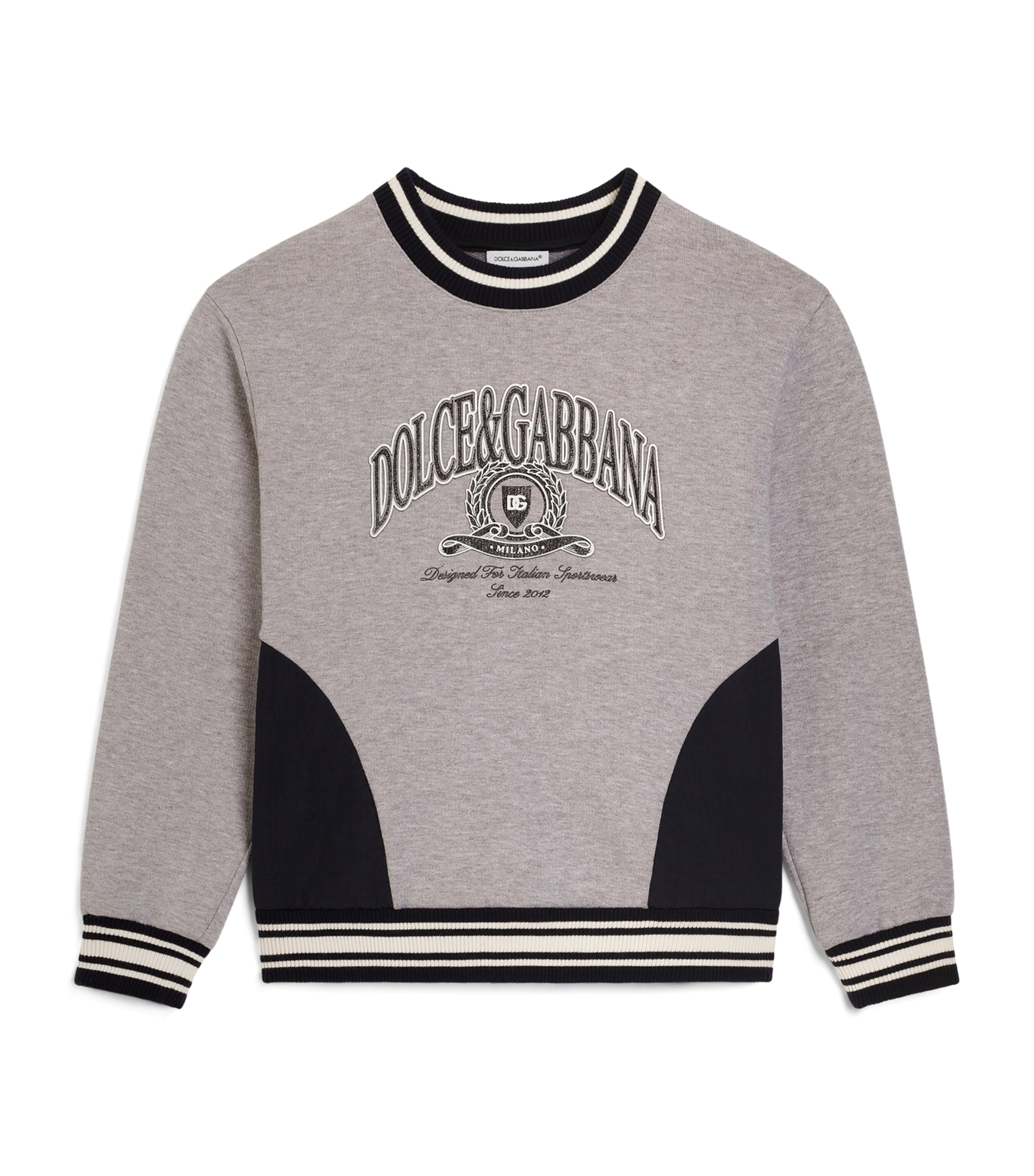 Dolce&Gabbana Kids Stretch-Cotton Logo Varsity Sweatshirt (8-14 Years) Combined Colou Image 1