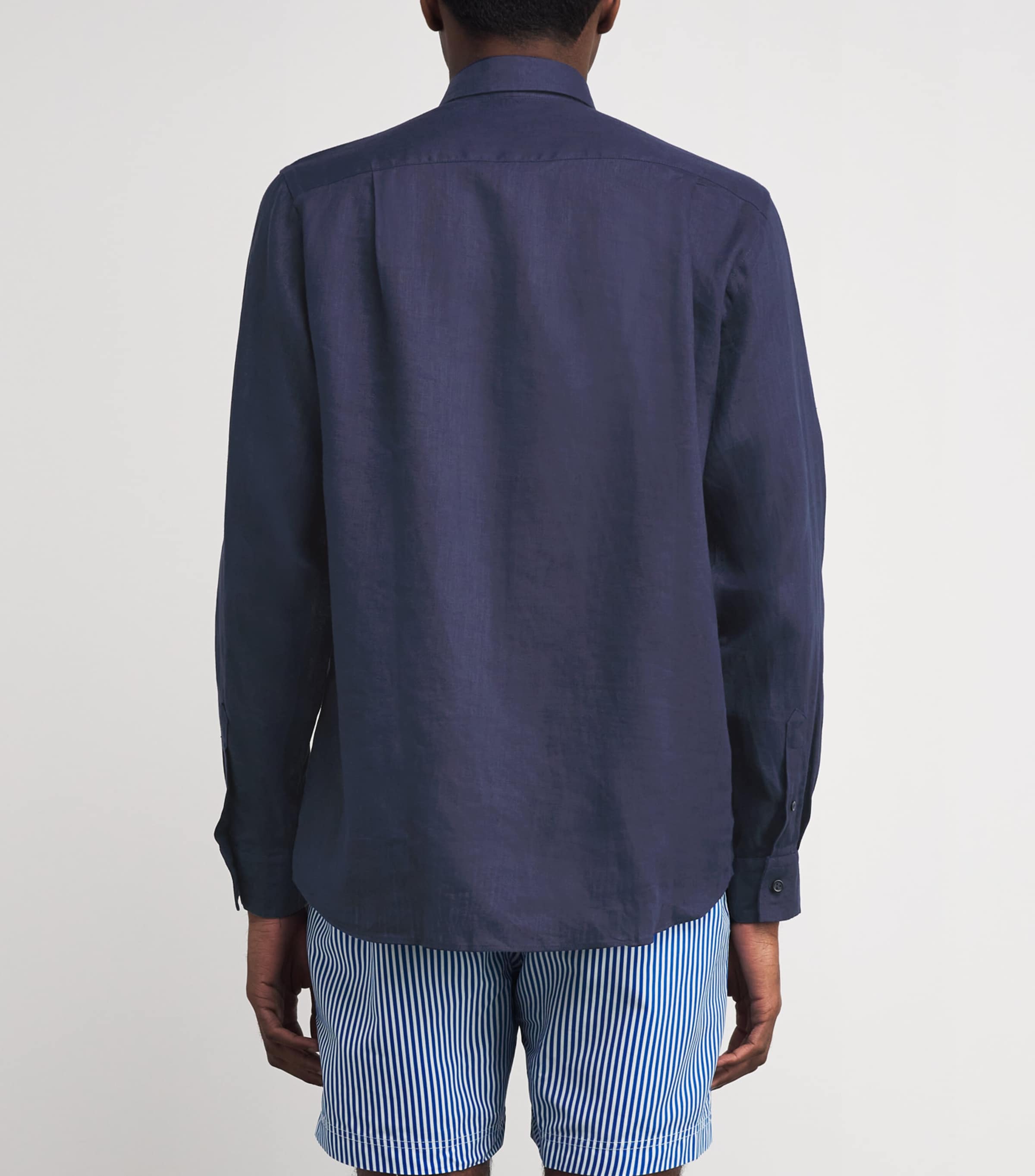 Linen Caroubis Shirt 390-BLEU MARINE Image 4