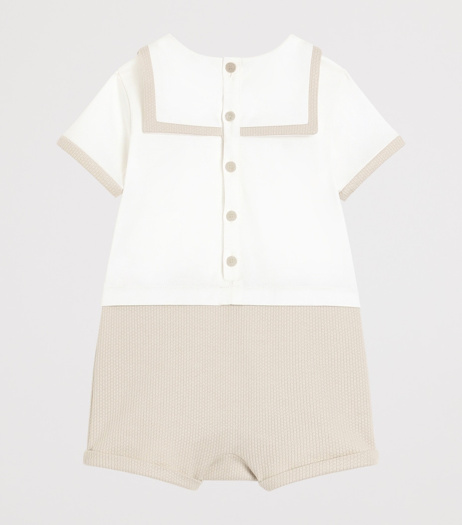 Dolce&Gabbana Kids Cotton Logo Playsuit (0-24 Months) Combined Colou Image 2