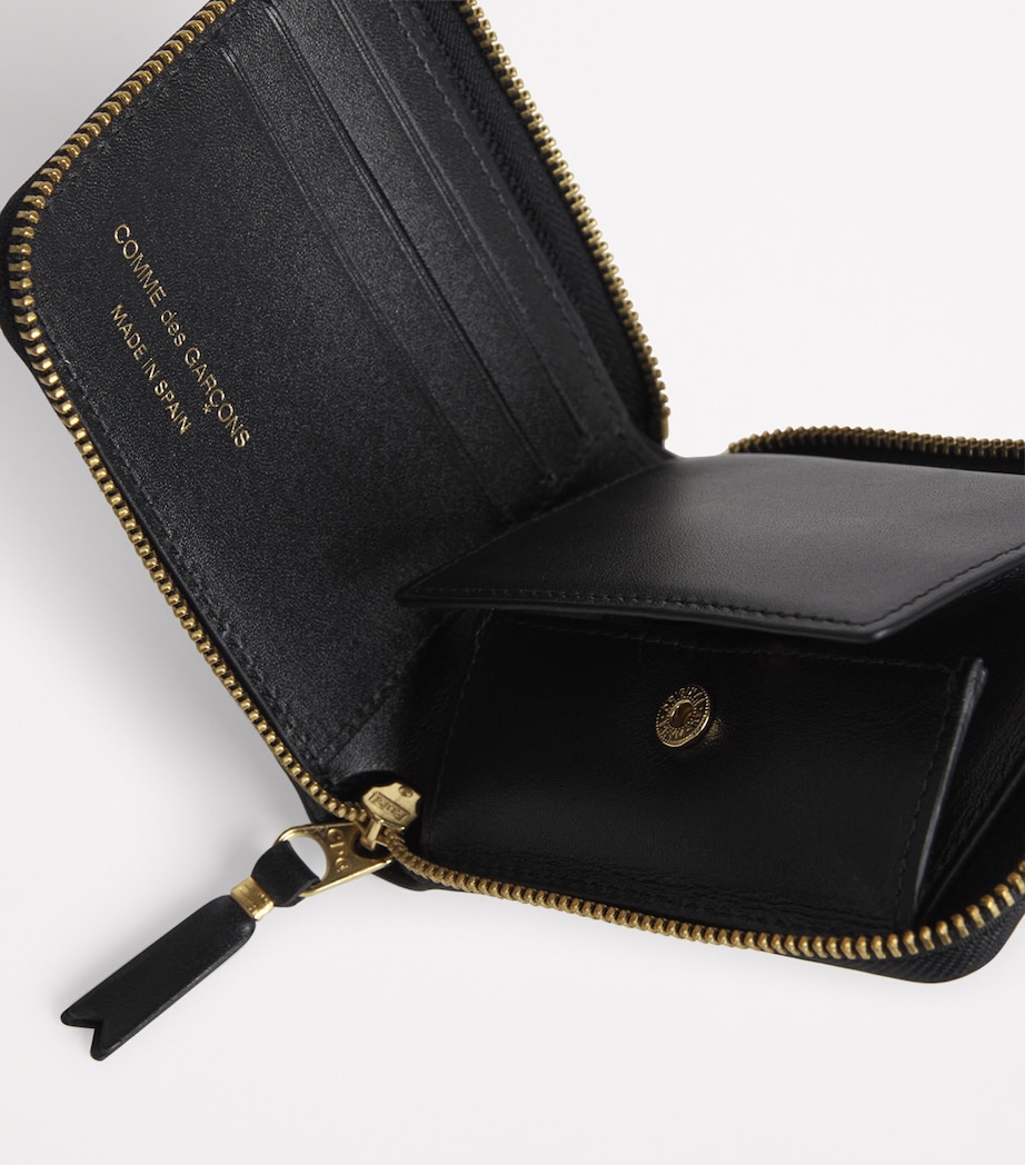 Leather Zipped Wallet BLACK Image 4