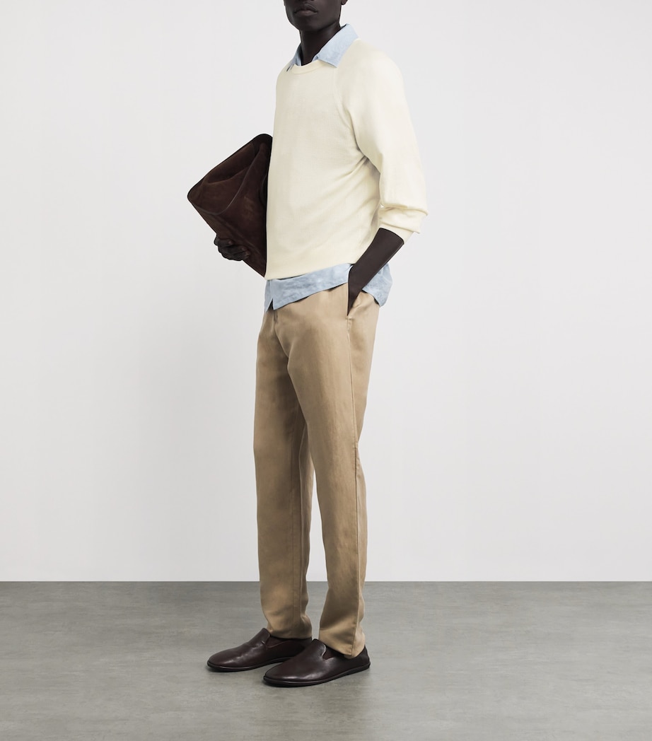 Cotton-Silk Sweater 2-WHITE Image 2