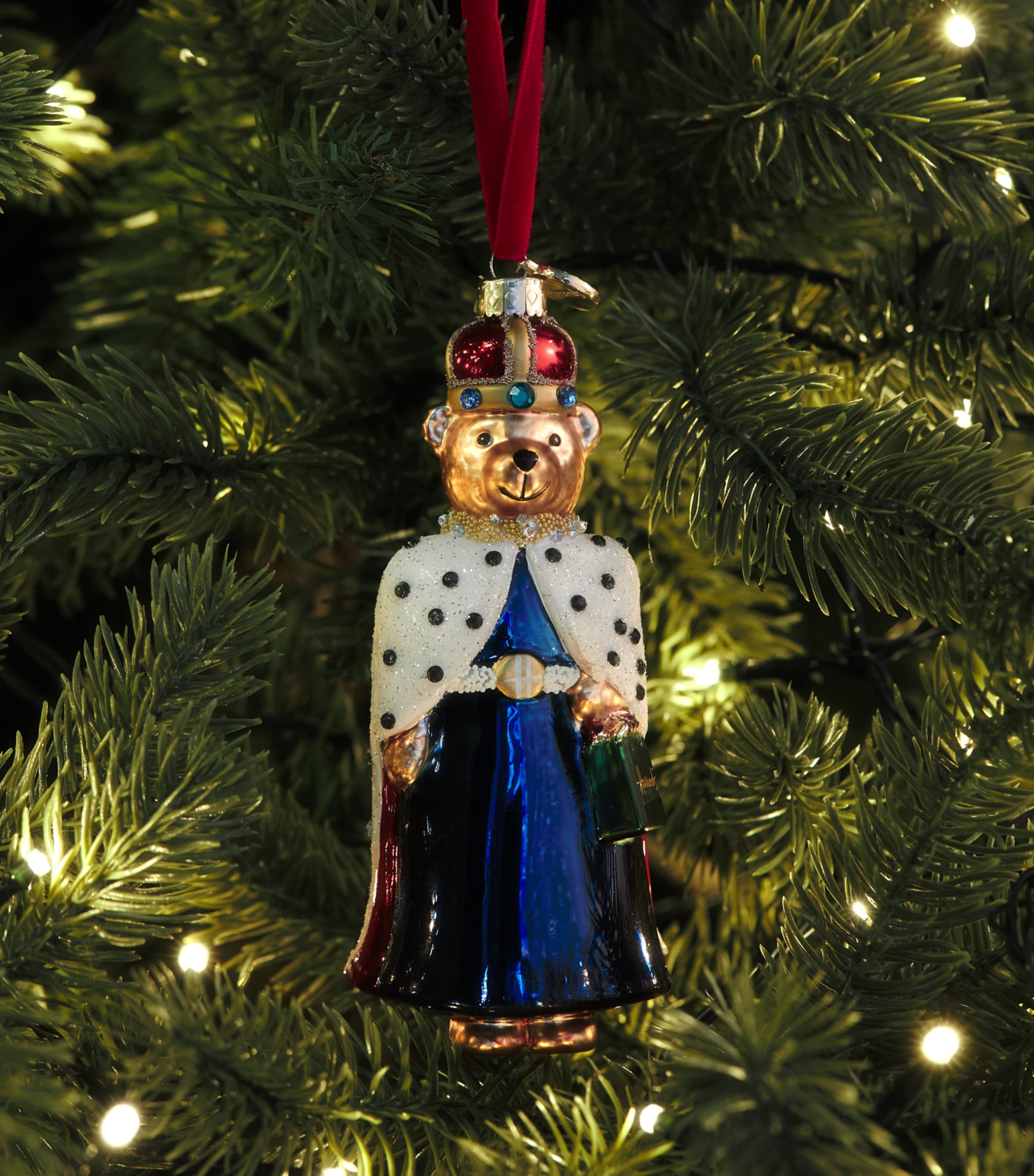 Harrods Queen Bear Tree Decoration Brown/red Image 3
