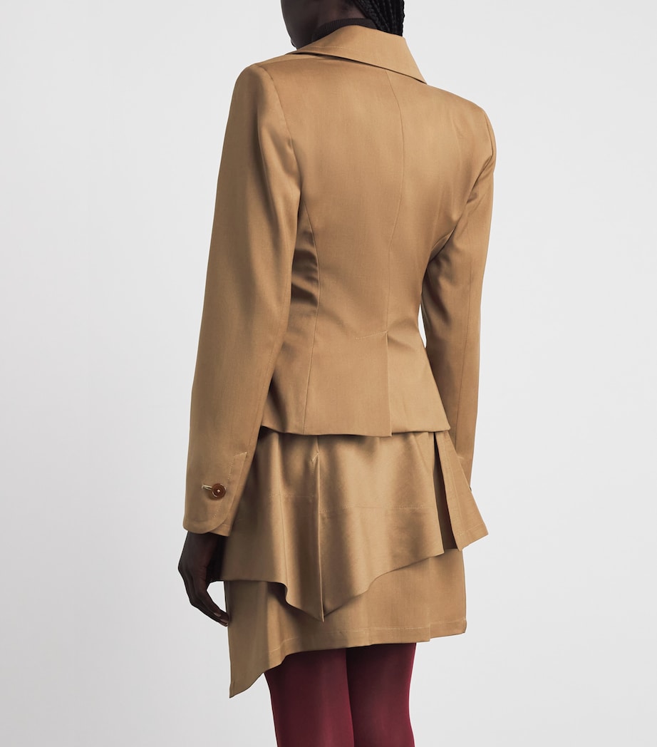 Vivienne Westwood Womens Virgin Wool Drunken Jacket Camel Image 5