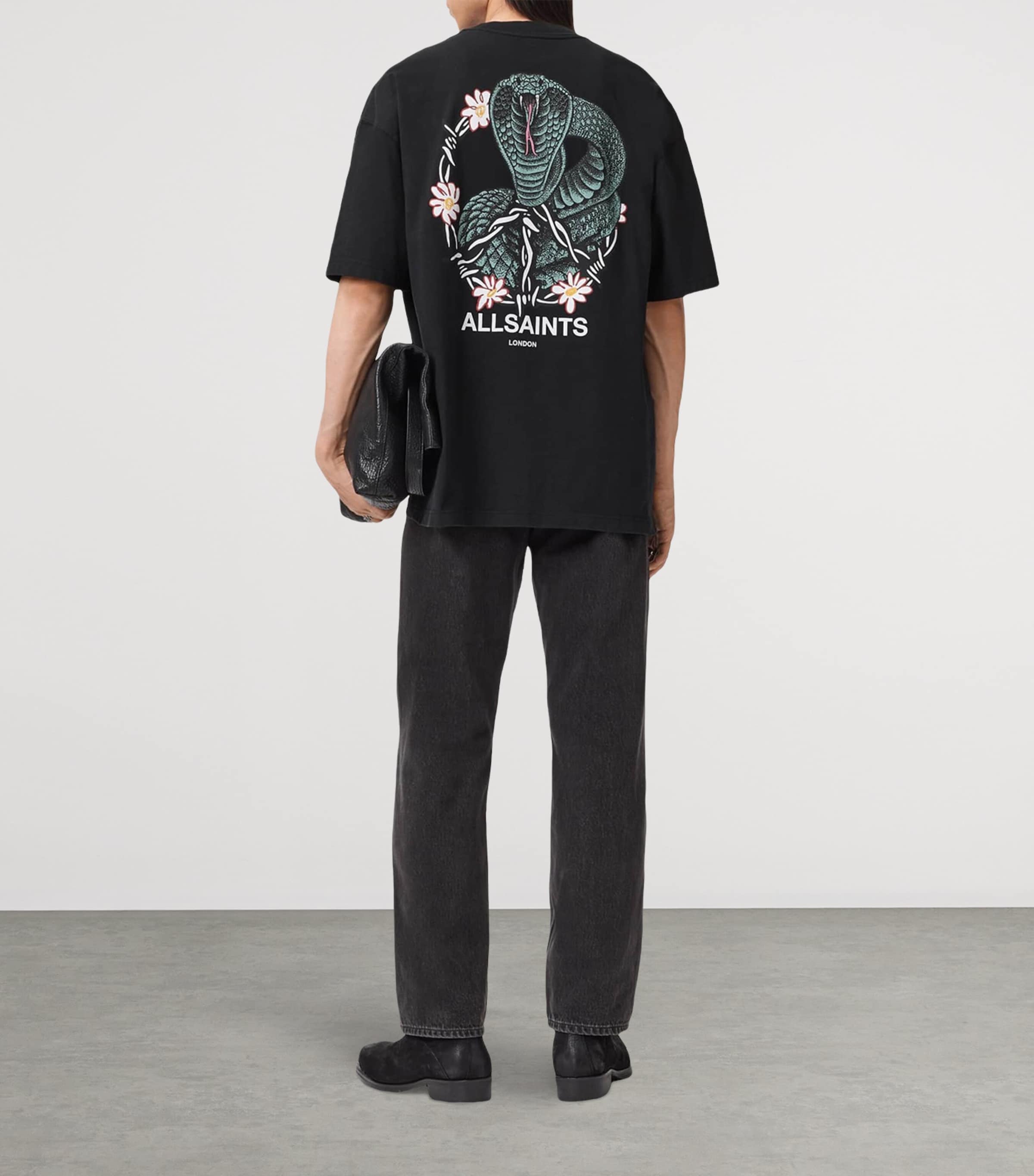 Organic Cotton Snakebite T-Shirt WASHED BLACK Image 4