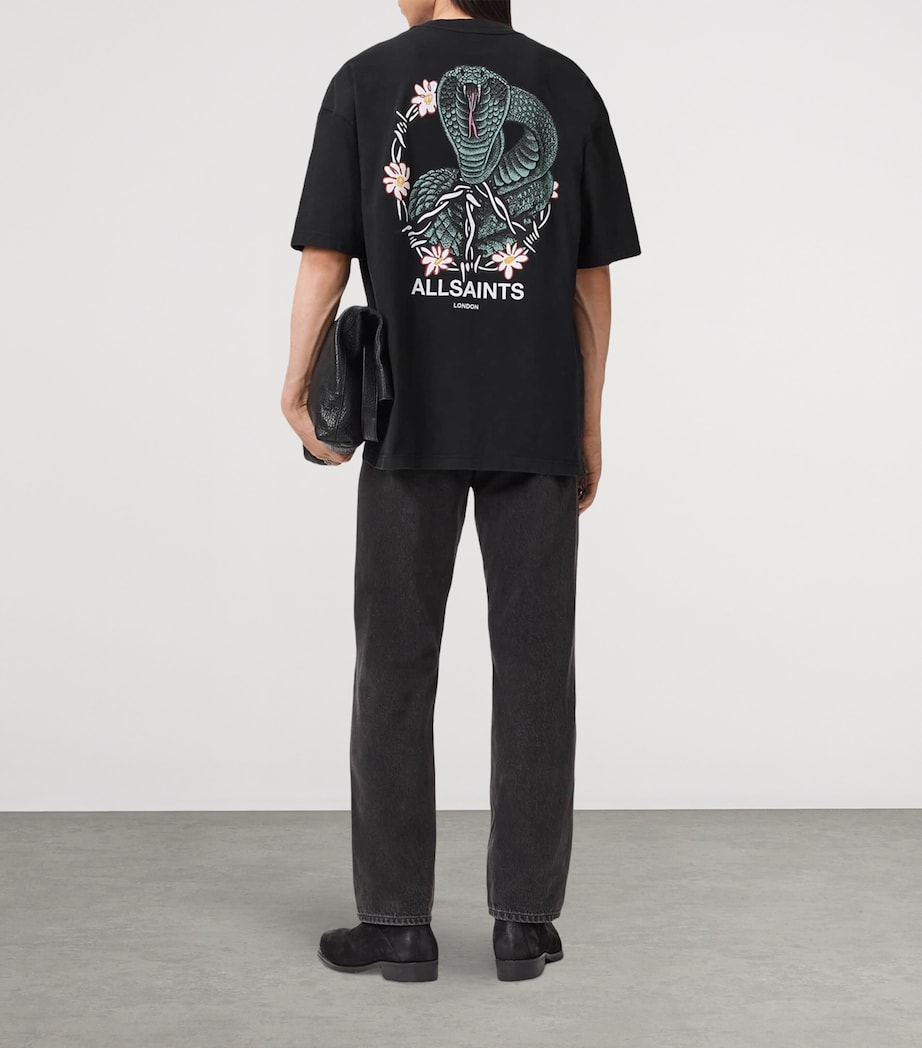 Organic Cotton Snakebite T-Shirt WASHED BLACK Image 4