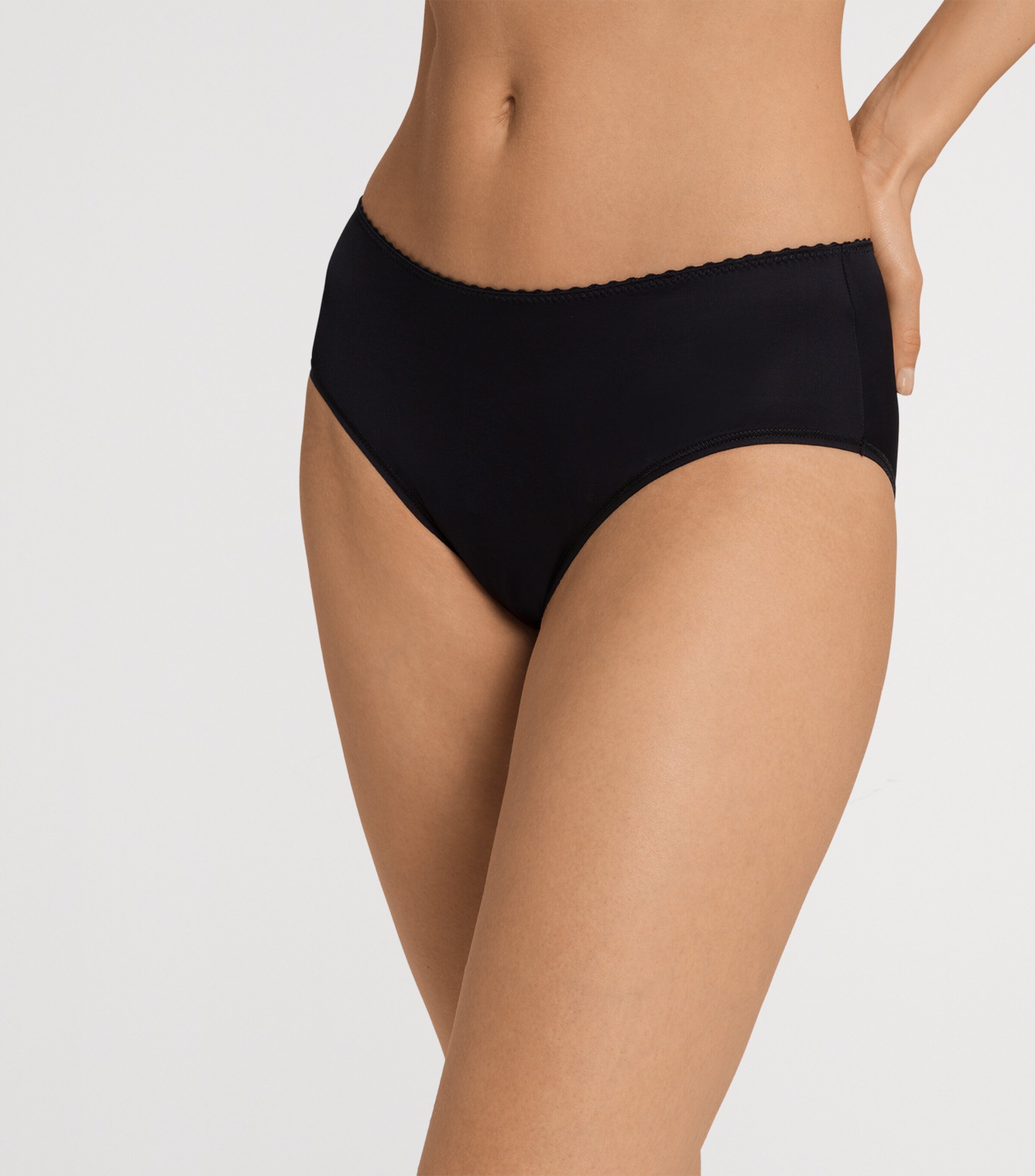 Satin Deluxe Midi Briefs BLACK Image 3