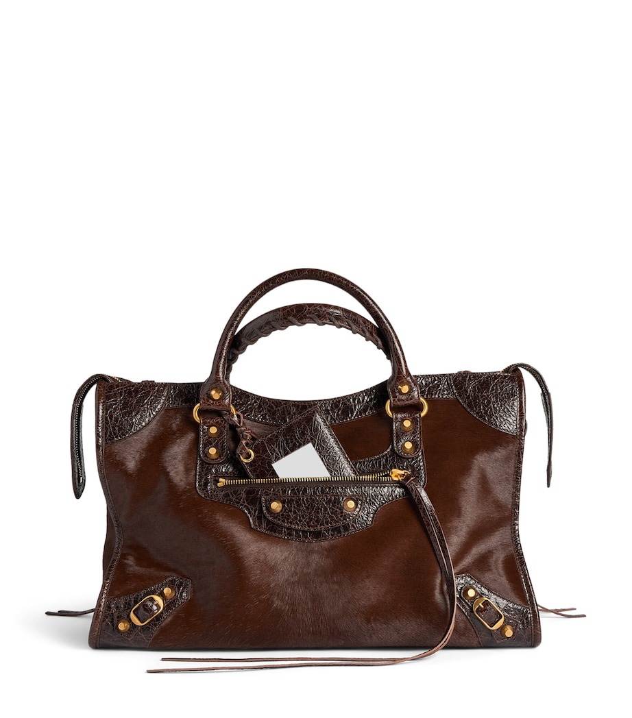 Balenciaga Medium Pony Hair Le City Top-Handle Bag Image 1