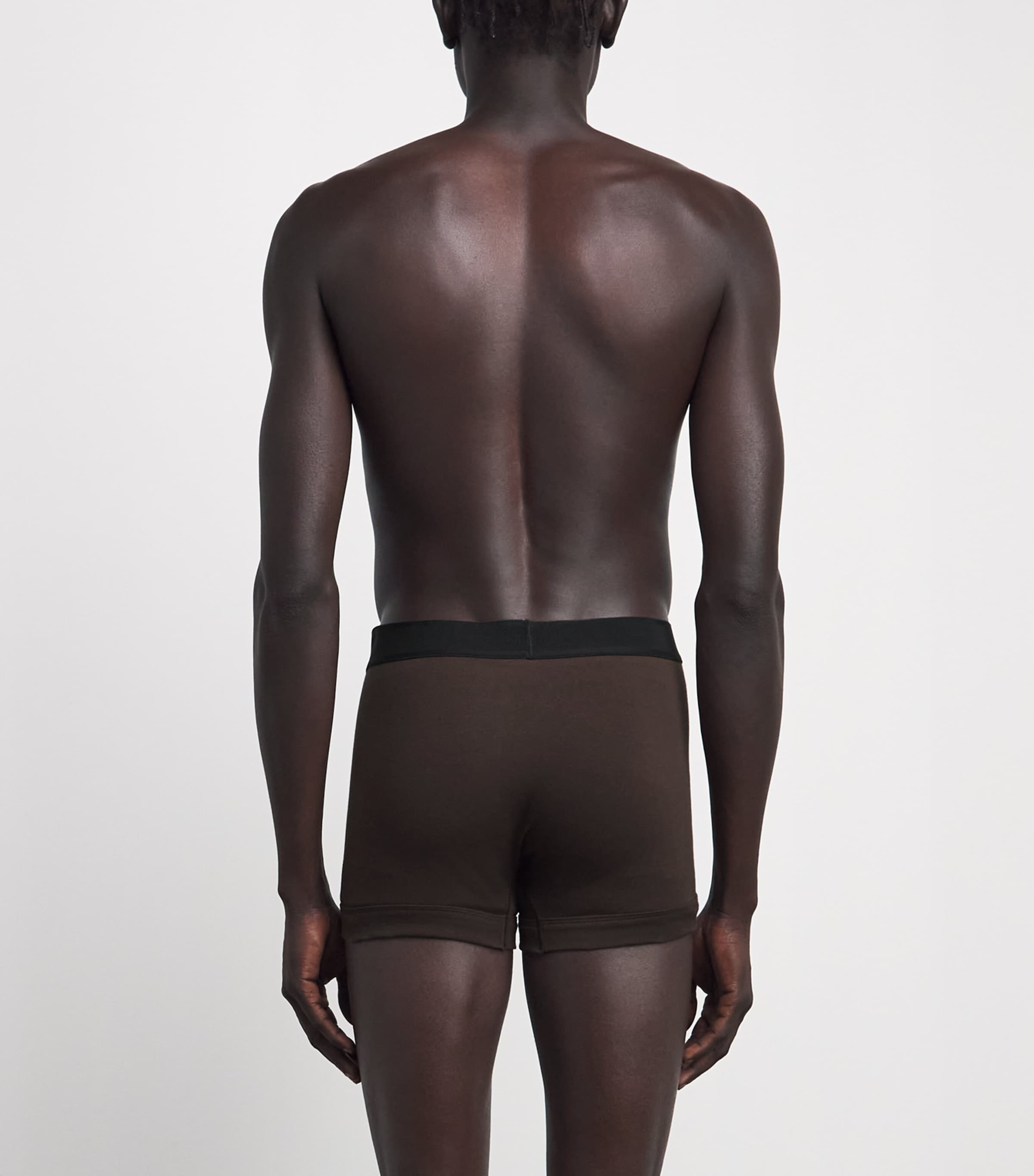 TOM FORD Mens Stretch-Cotton Logo Boxers (Pack of 2) Chocolate/milit Image 3